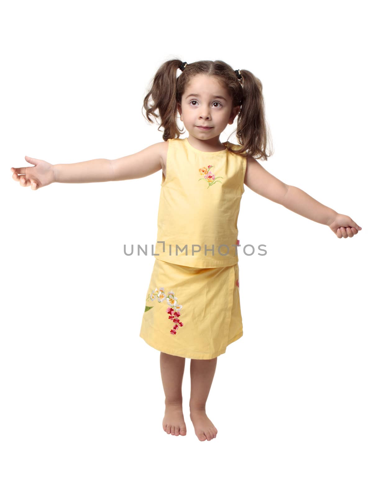 Little girl with arms outstretched by lovleah