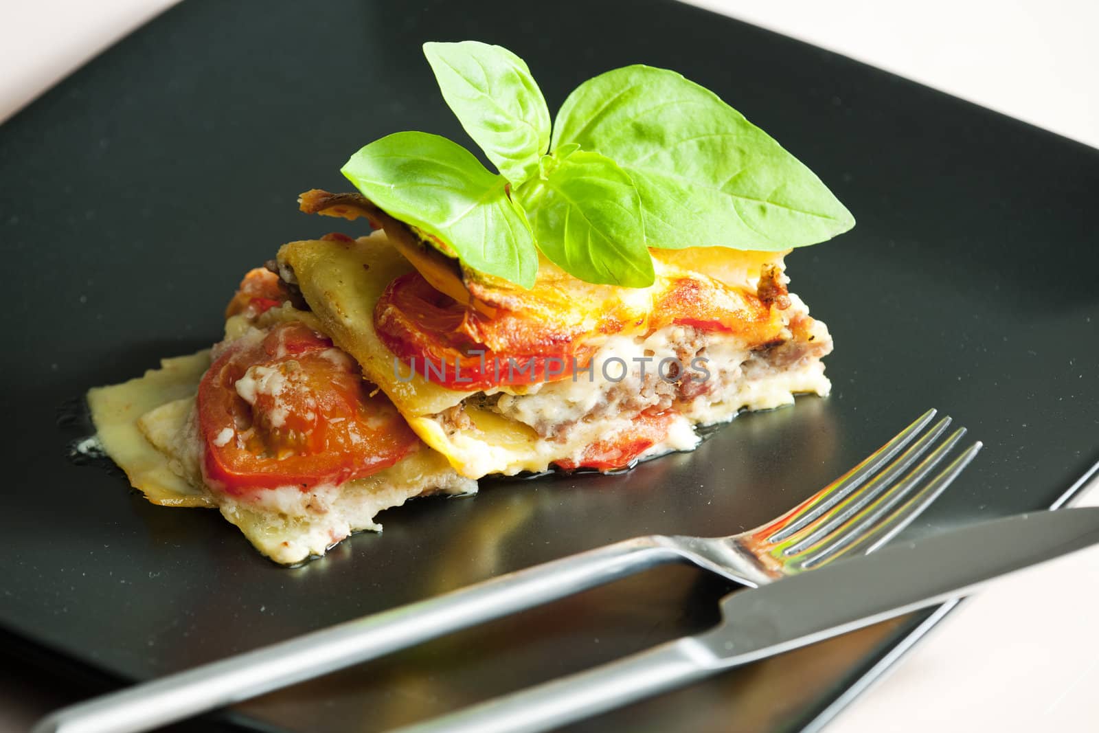 lasagne with minced turkey meat and tomatoes