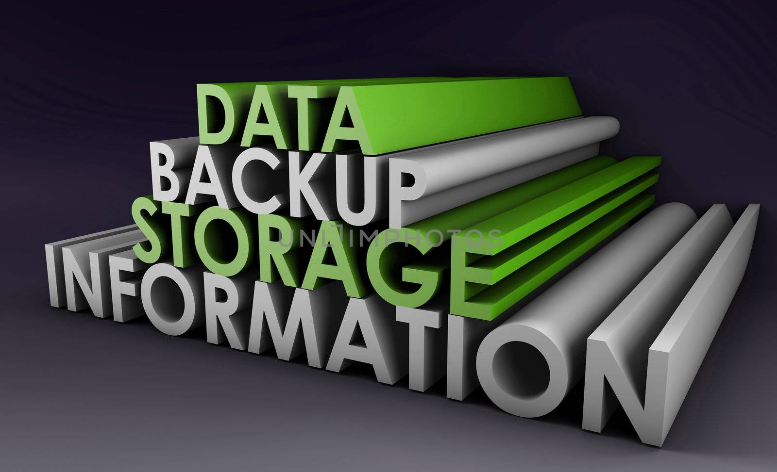 Data Backup Information in 3d Art Sign