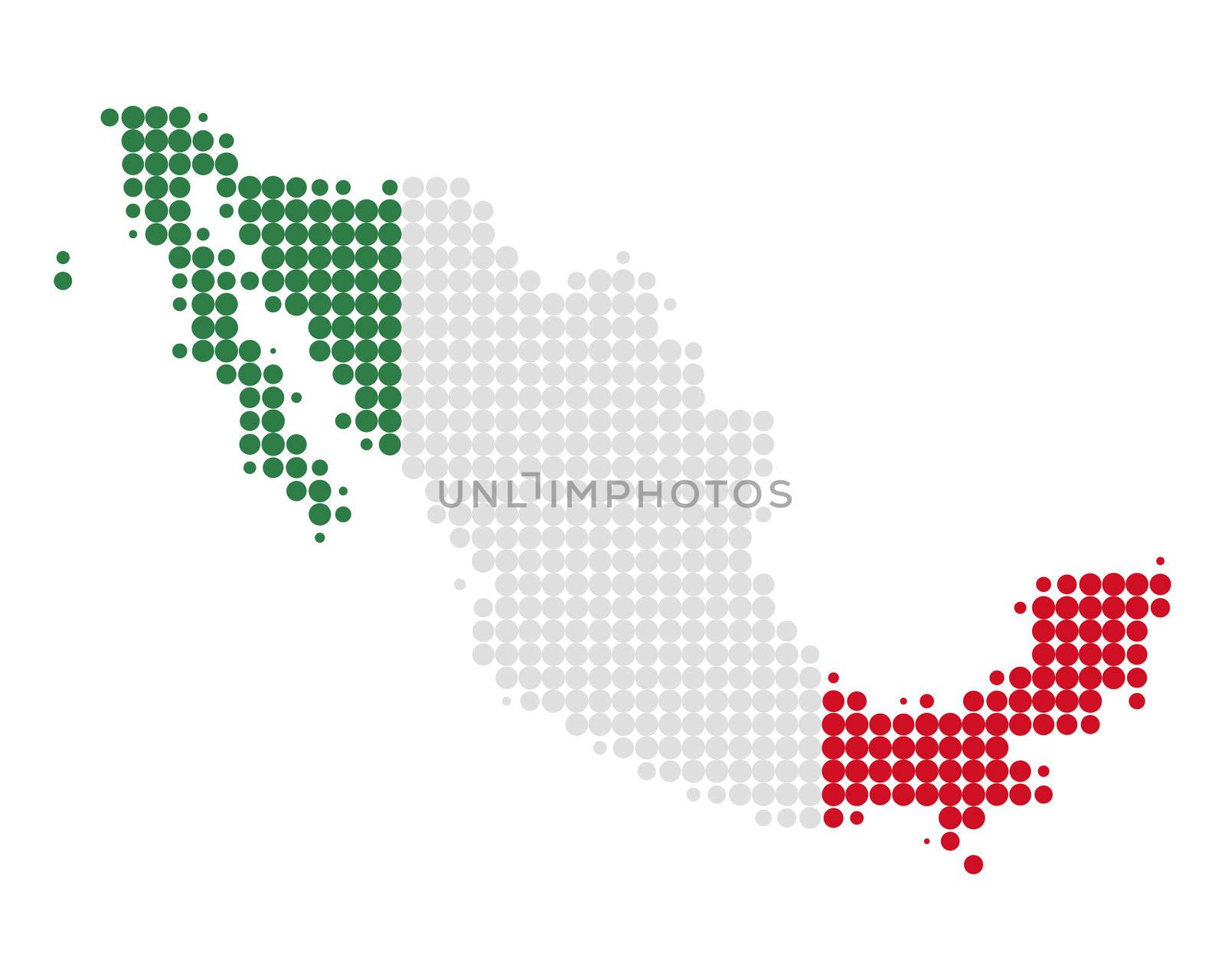 Map and flag of Mexico by rbiedermann