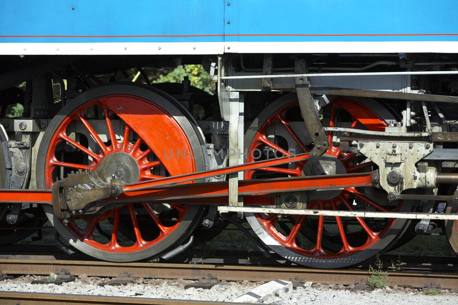 detail of steam locomotive called Parrot (477.043), depot Luzna u Rakovnika, Czech Republic