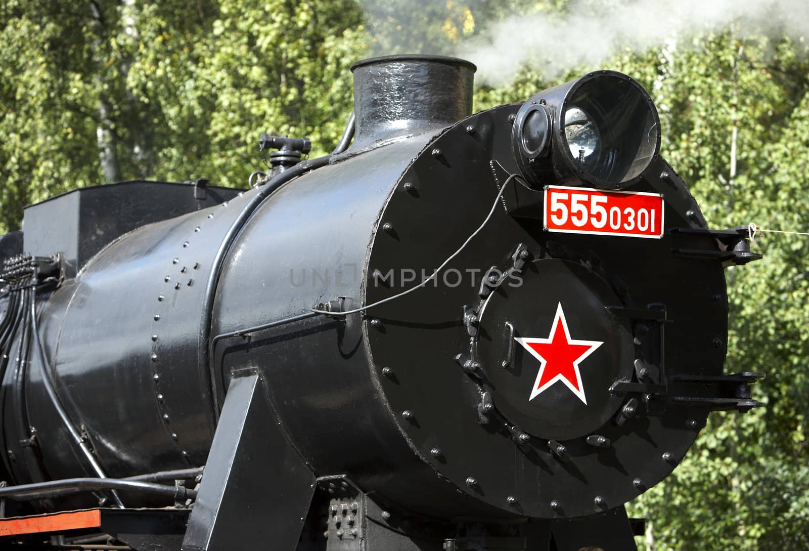 detail of steam locomotive called Nemka (555.301), depot Luzna u Rakovnika, Czech Republic