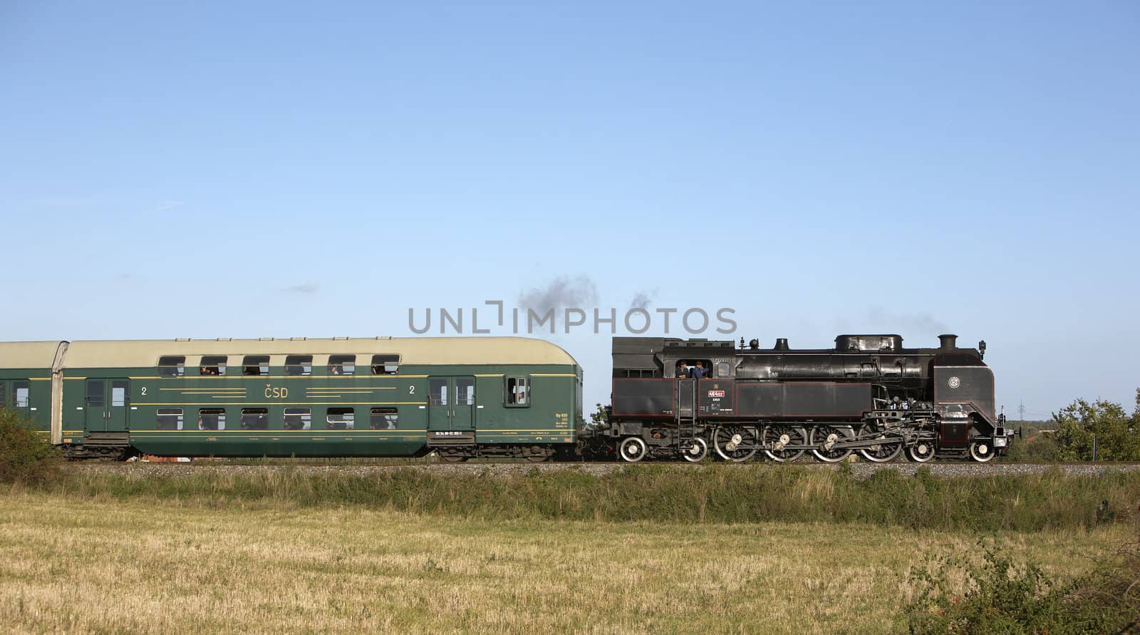 steam train (464.102), Luzna u Rakovnika - Praha, Czech Republic