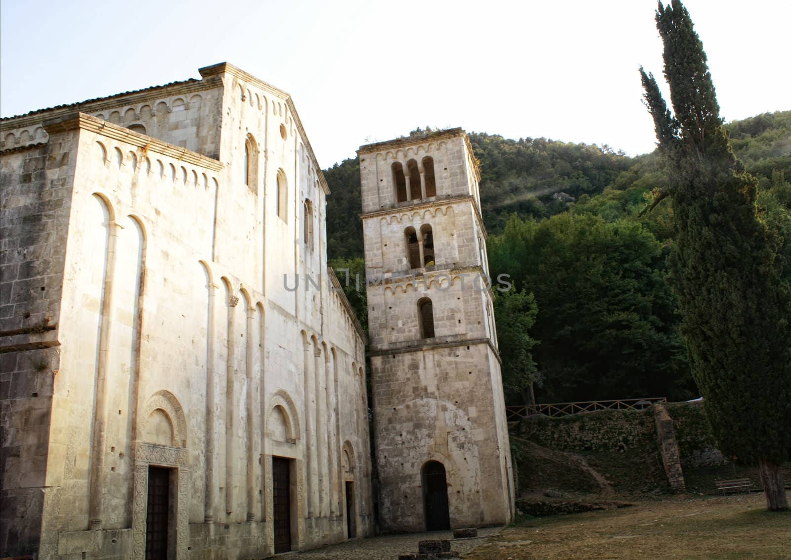 ancient church in Serra Monacesca, Italy