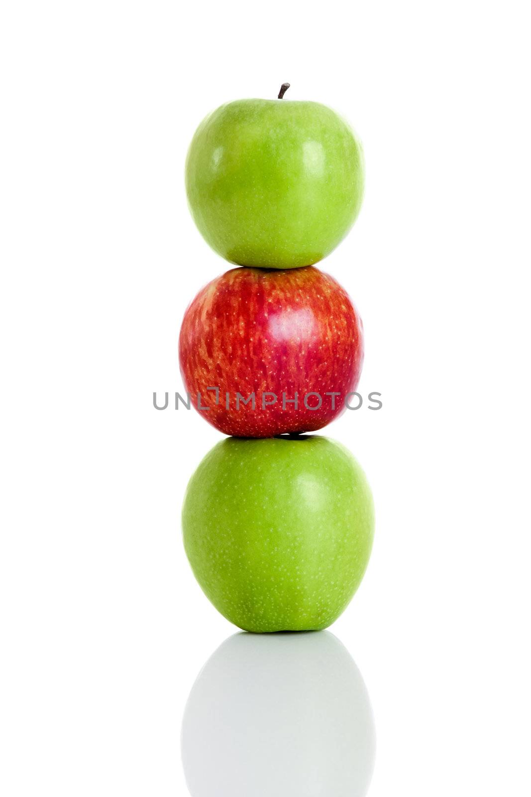 3 fresh apple isolated over white background