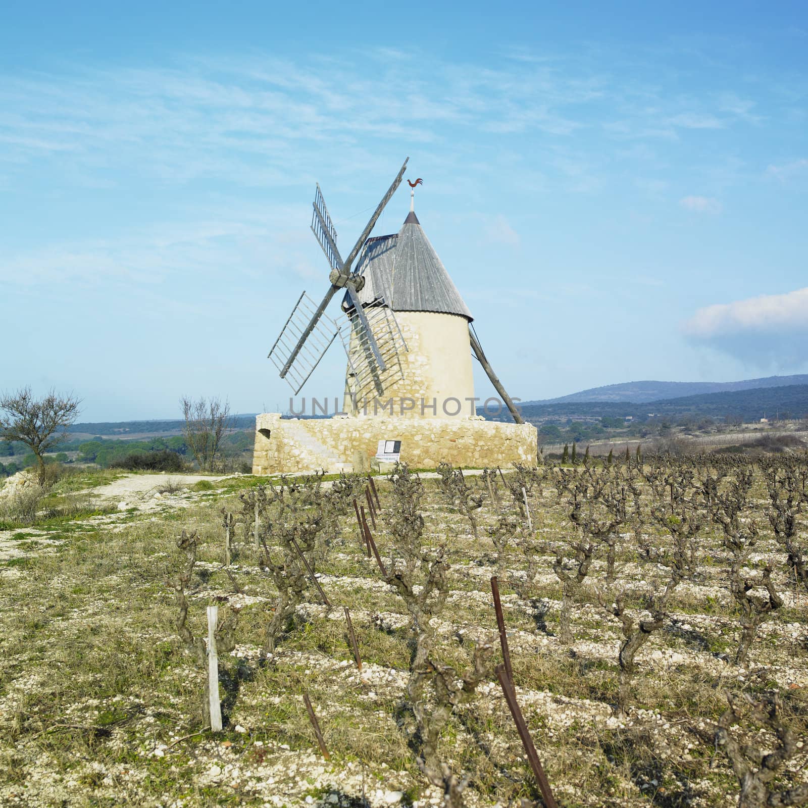 windmill, Villeneuve Minervois, France