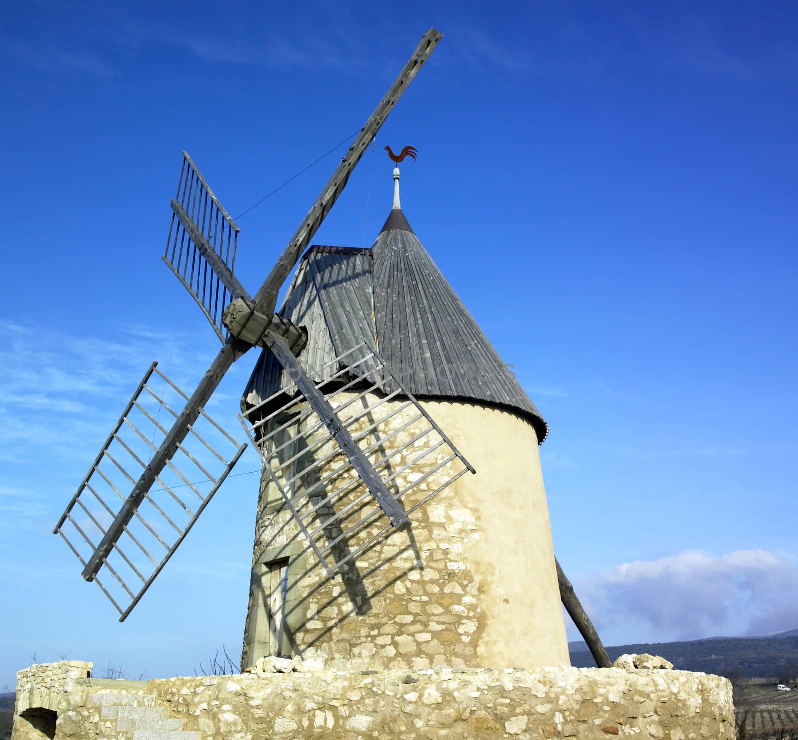 windmill, Villeneuve Minervois, France
