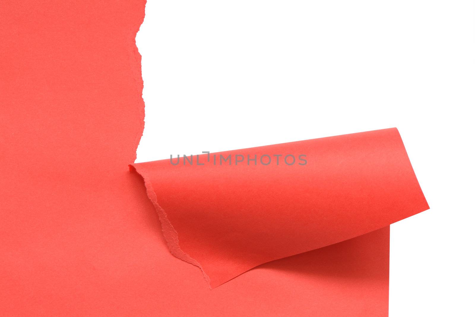 Abstract background made from disrupt red paper sheet. Image with clipping path