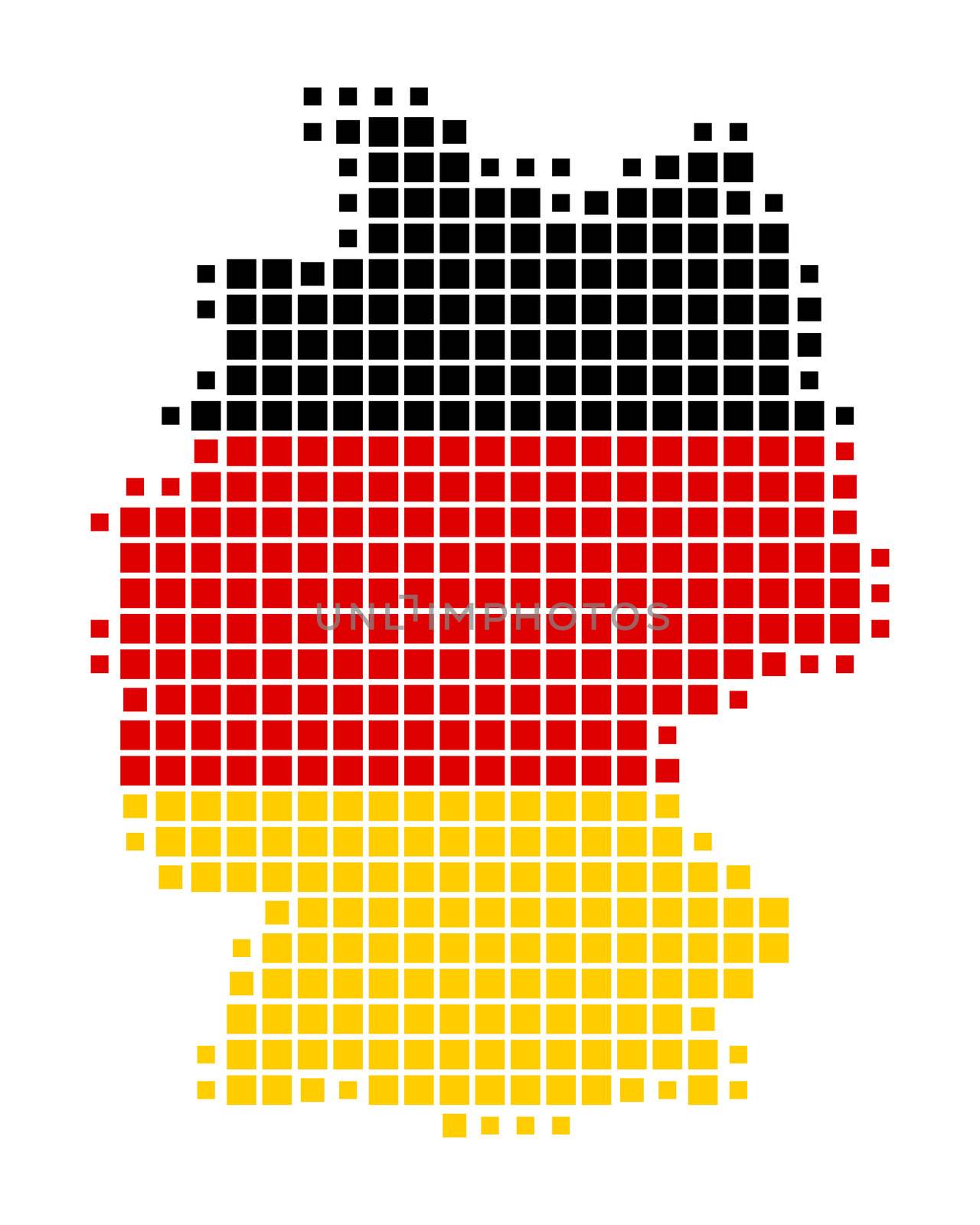 Map and flag of Germany