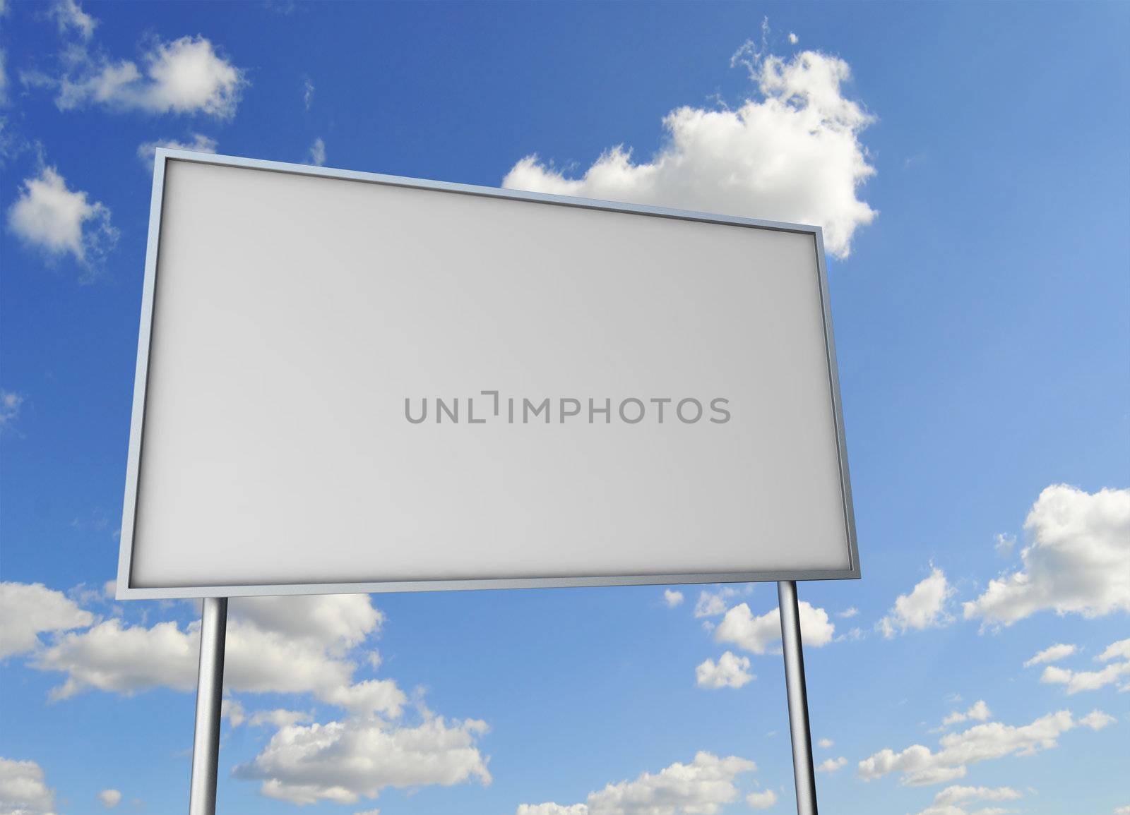 Big customizable billboard against blue sky