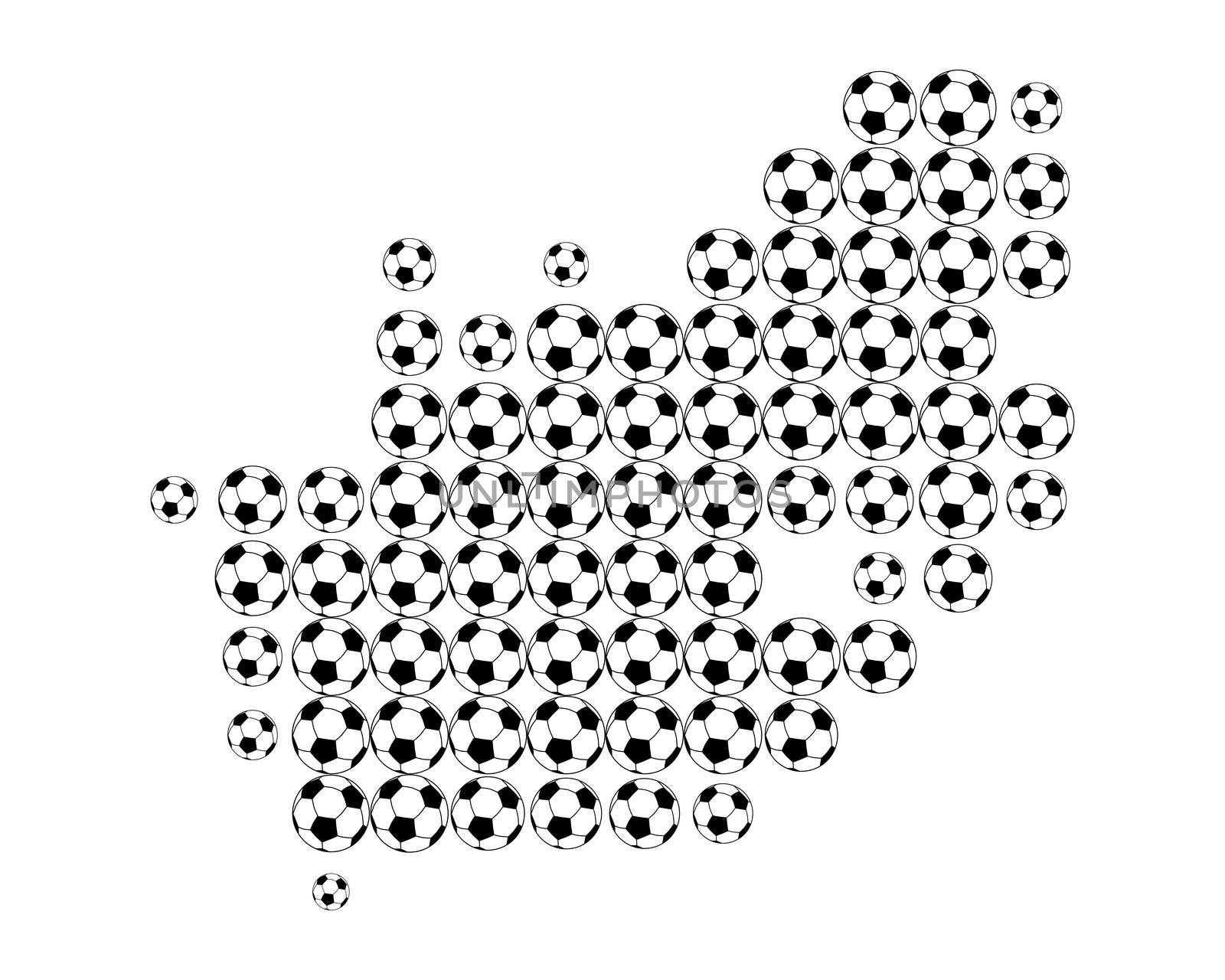 Map of South Africa in soccer balls by rbiedermann