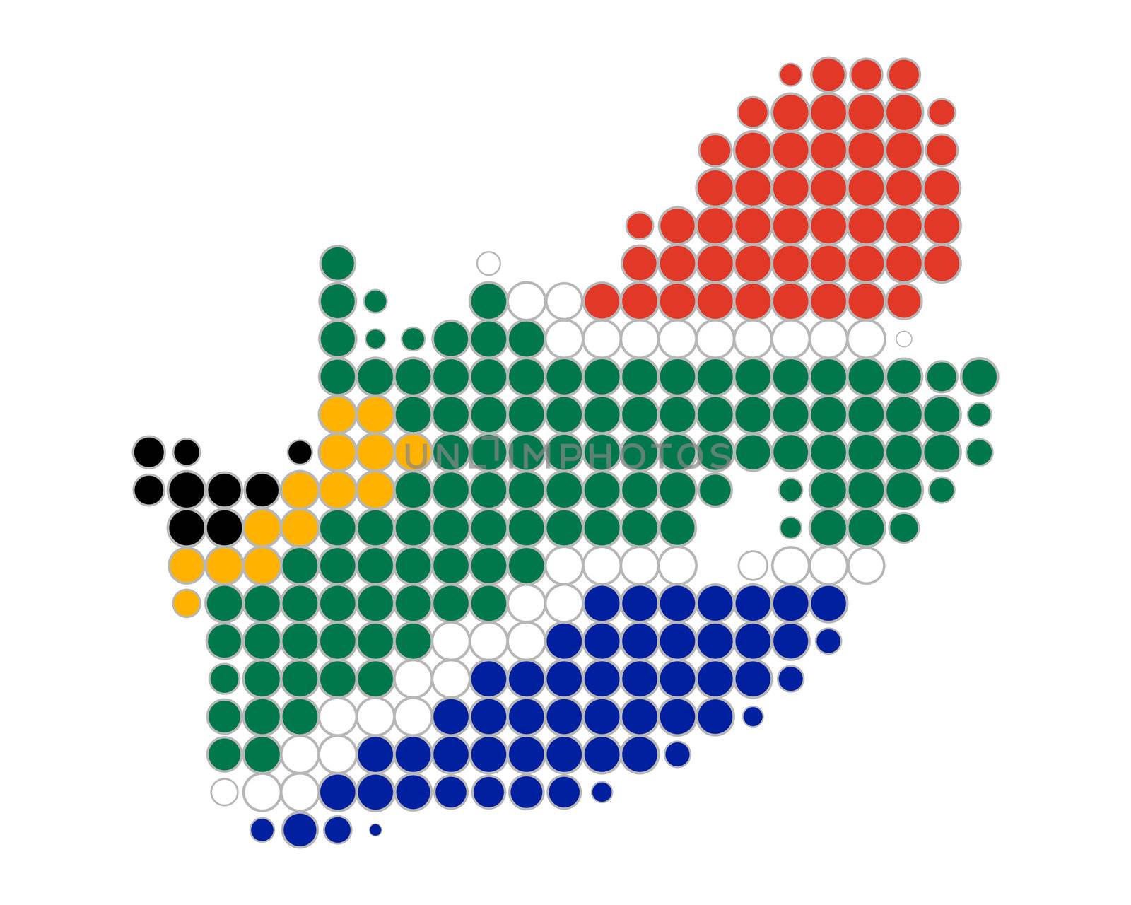 Map and flag of South Africa by rbiedermann