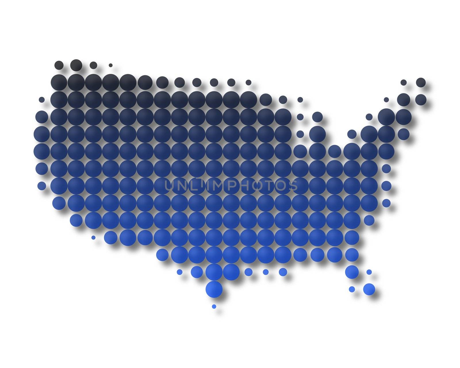 Map of United States of America by rbiedermann
