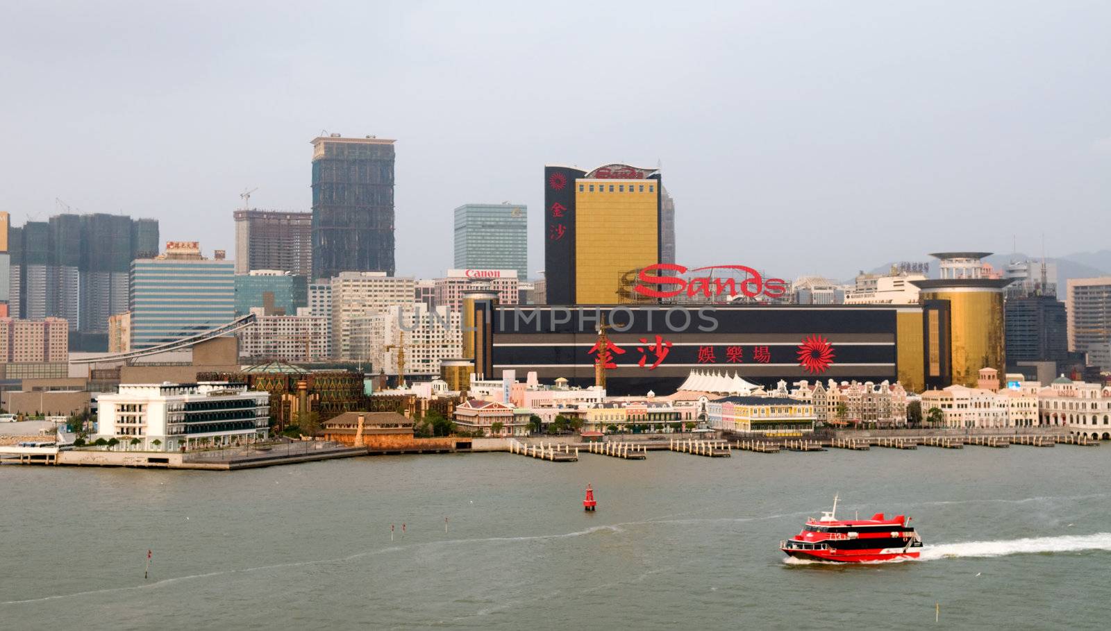 The panorama of urban with skyscrapers in Macau city