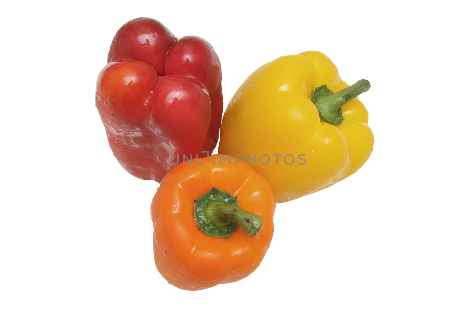 Three peppers isolated by pulen