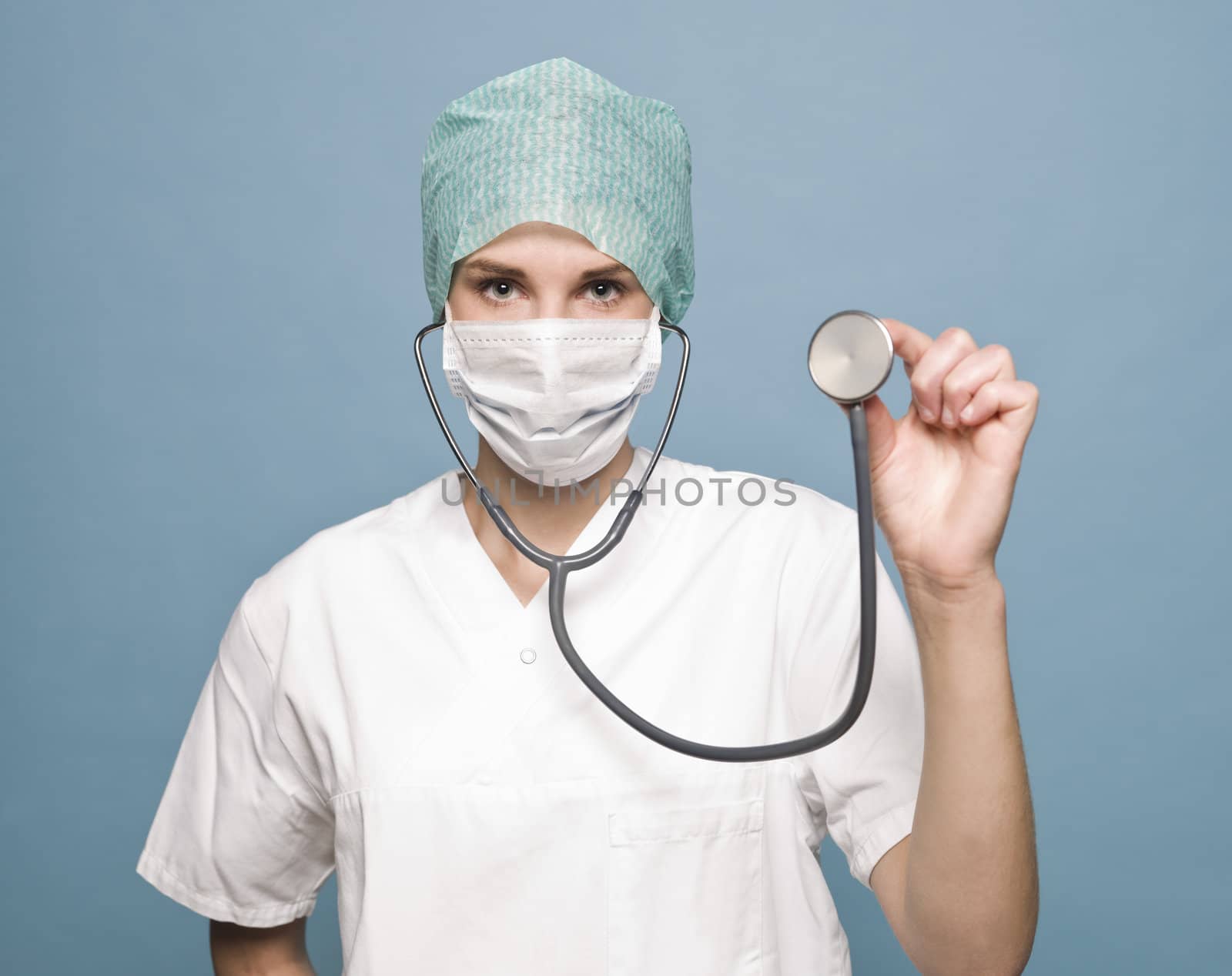 Nurse with a stethoscope by gemenacom