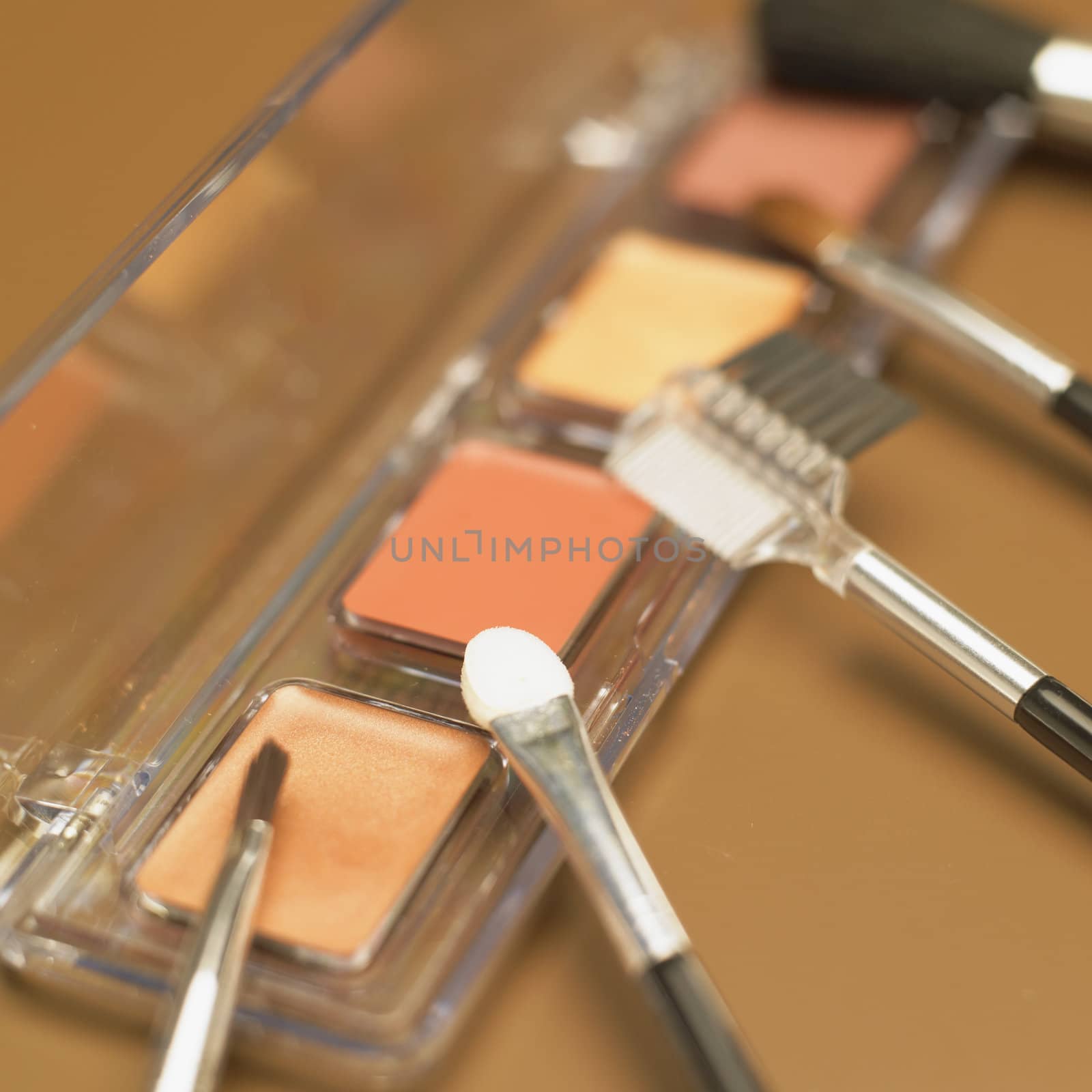 eye shadows with brushes
