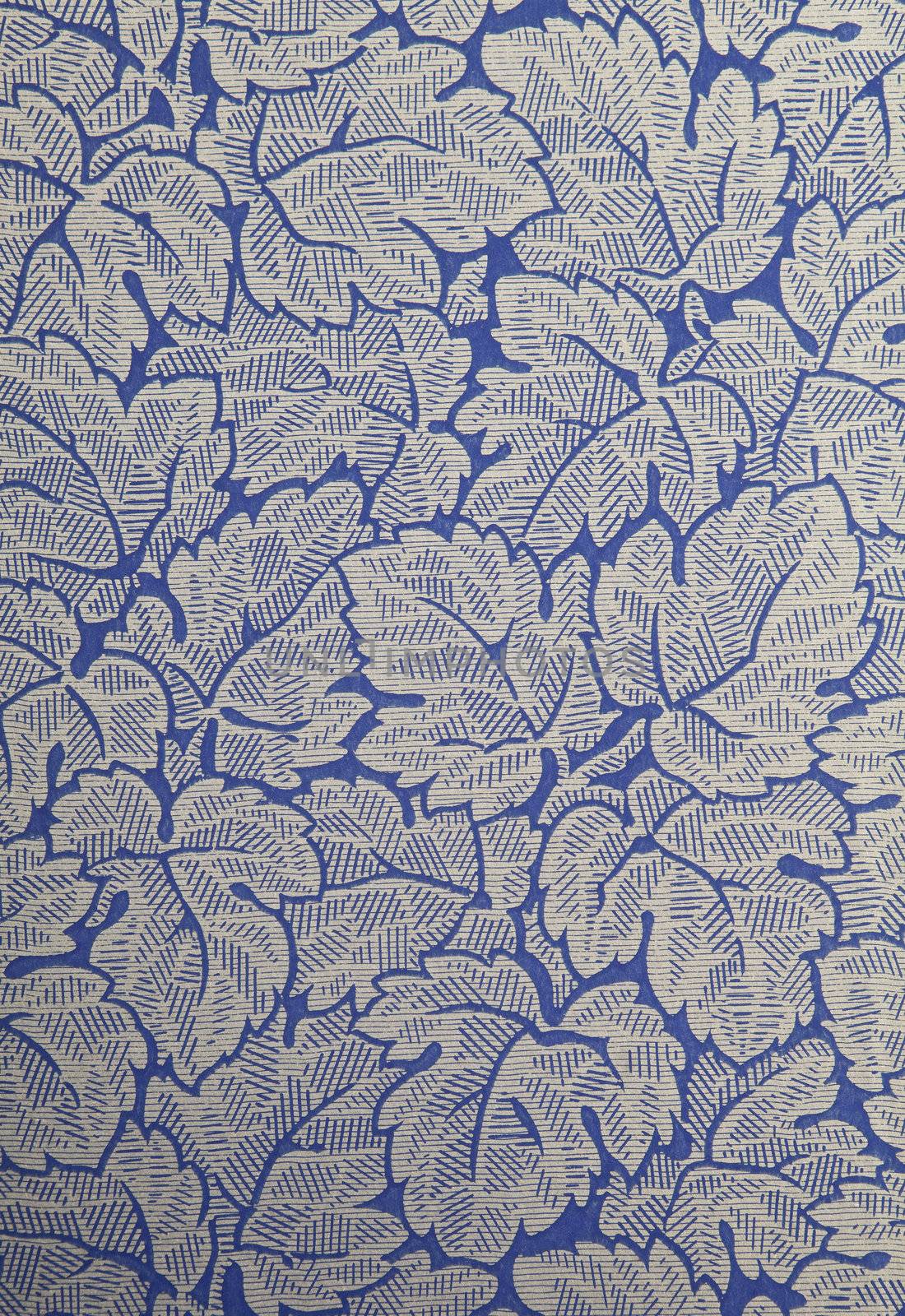 Antique wallpaper with flowers and leafs