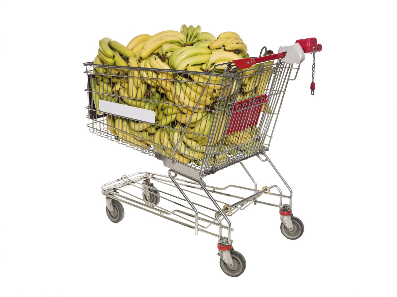 Shopping cart with bananas isolated towards white background by gemenacom