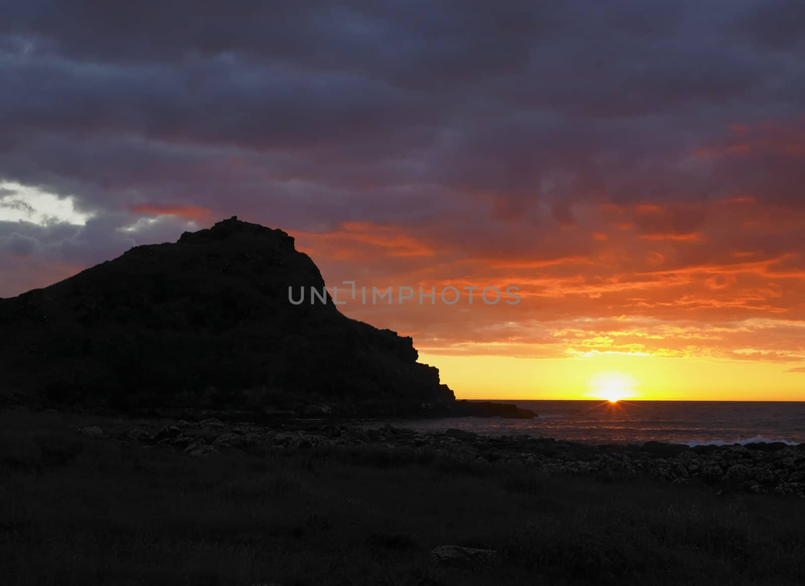 sunset, Giant''s Causeway, County Antrim, Northern Ireland