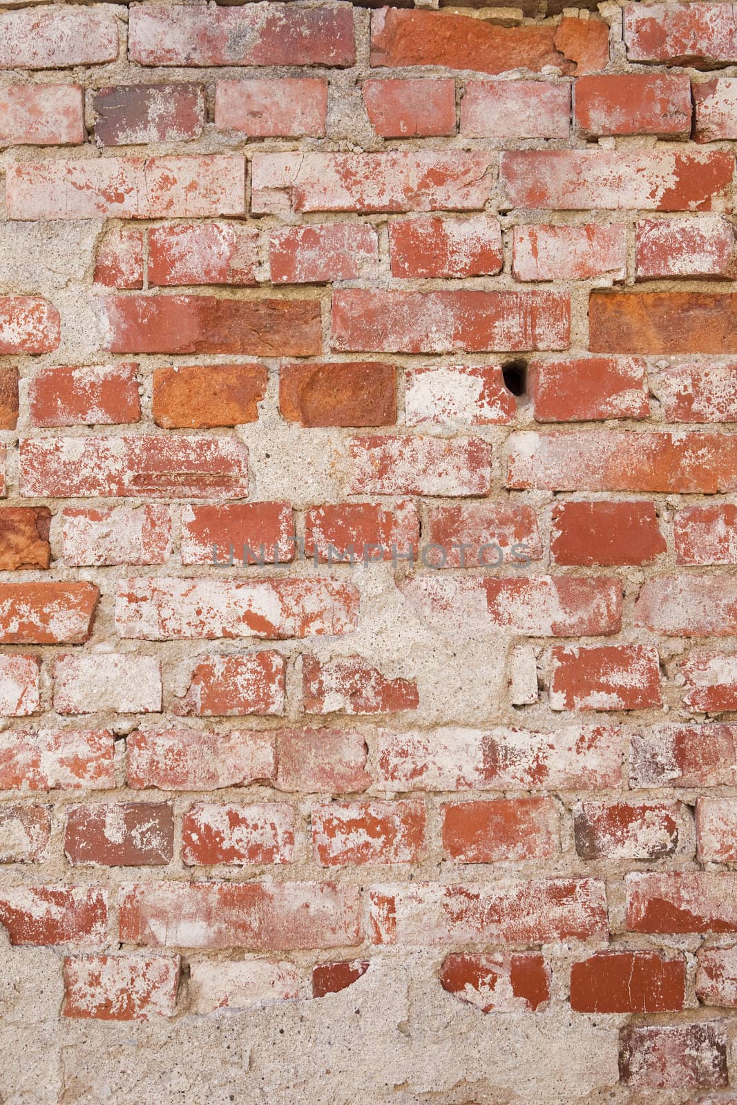 Brick wall with mortar as a pattern