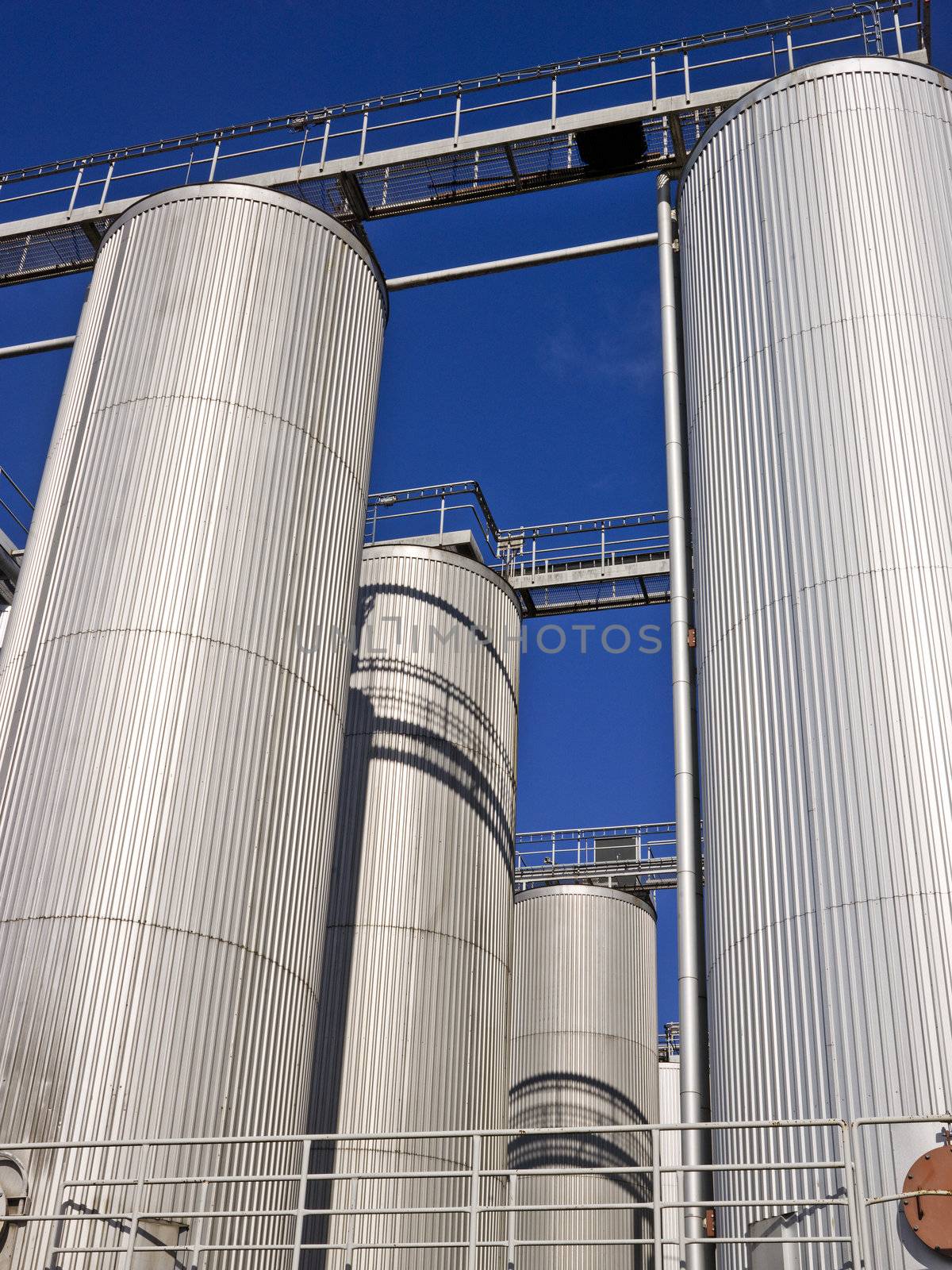 Silo towards blue sky