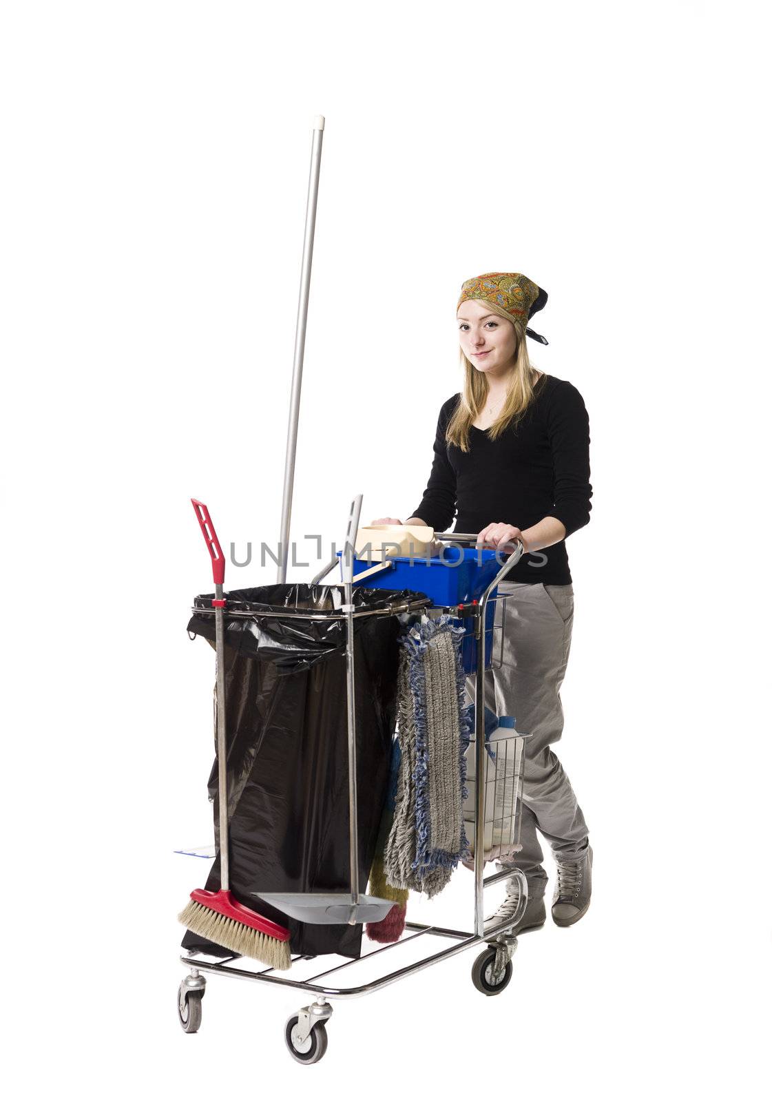 cleaner with cleaning cart