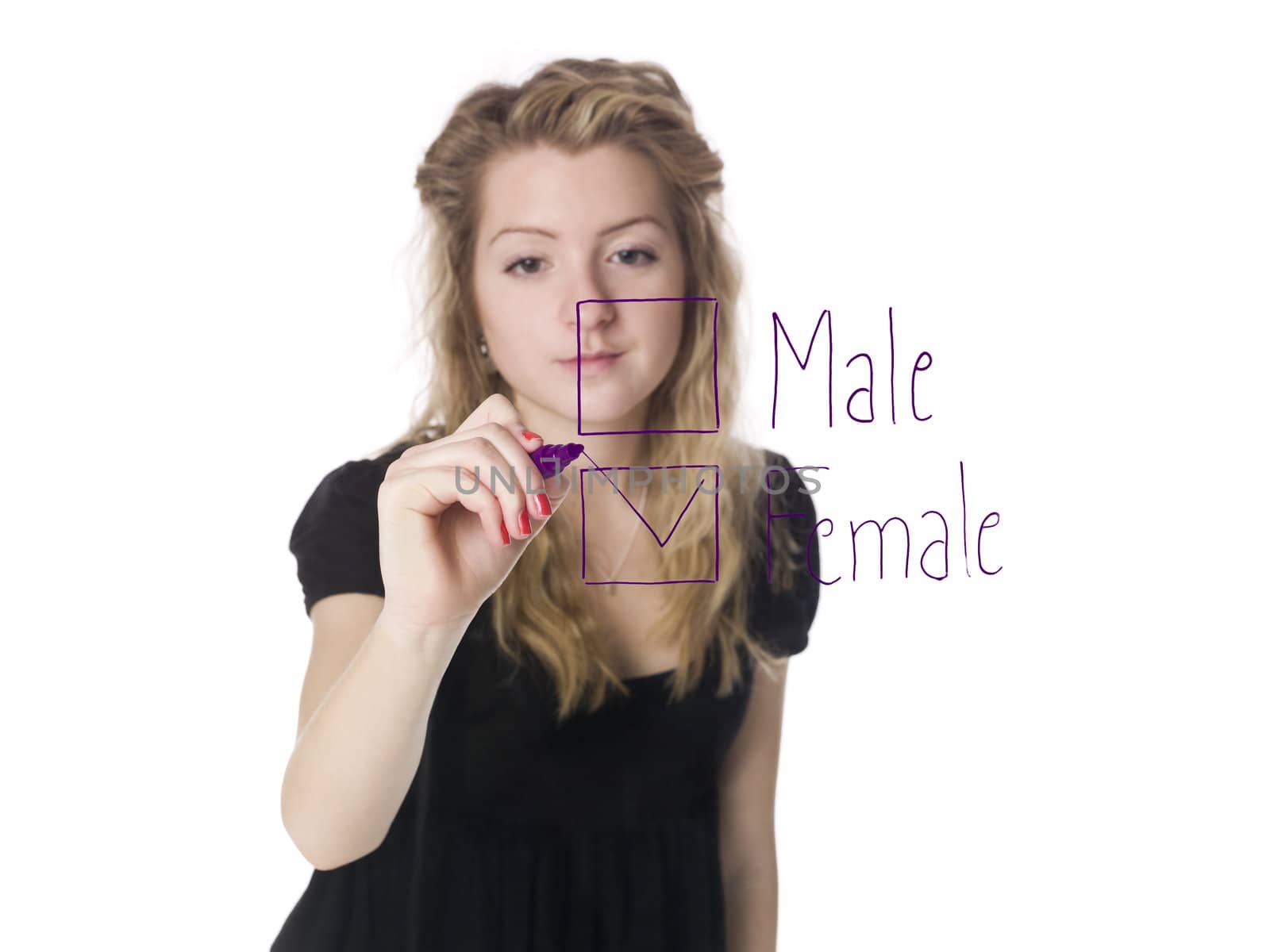 Girl filling in the gender-box by gemenacom