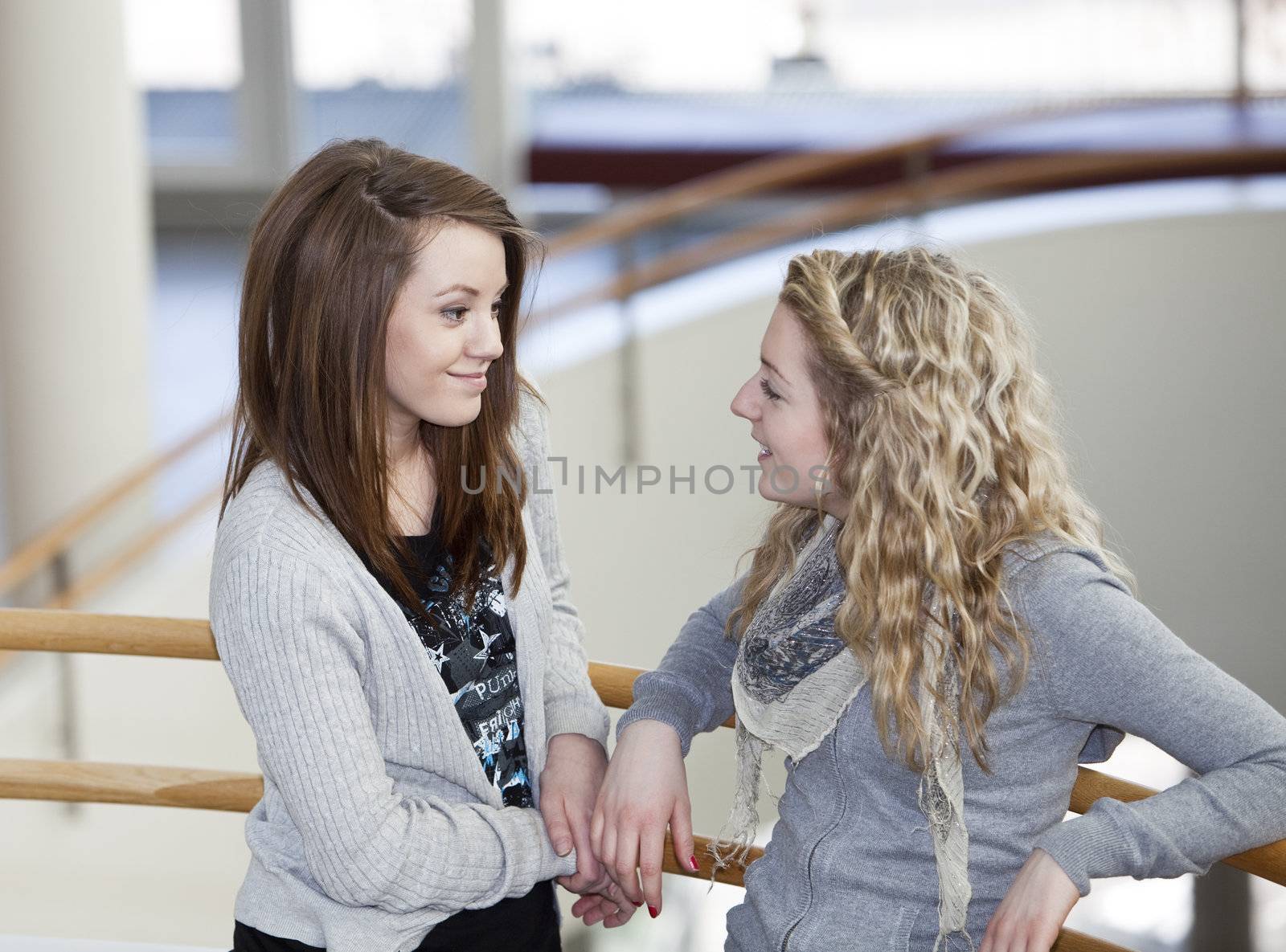 two girls talking