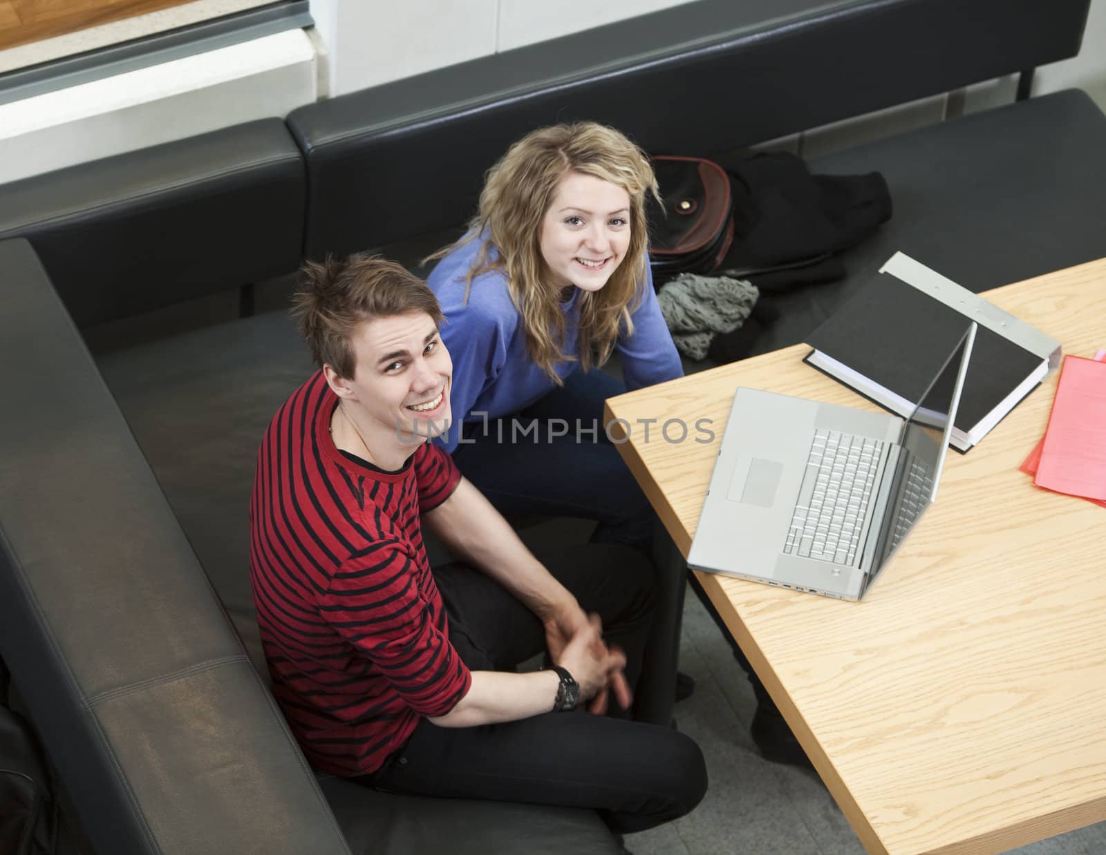 Couple in front of a computer