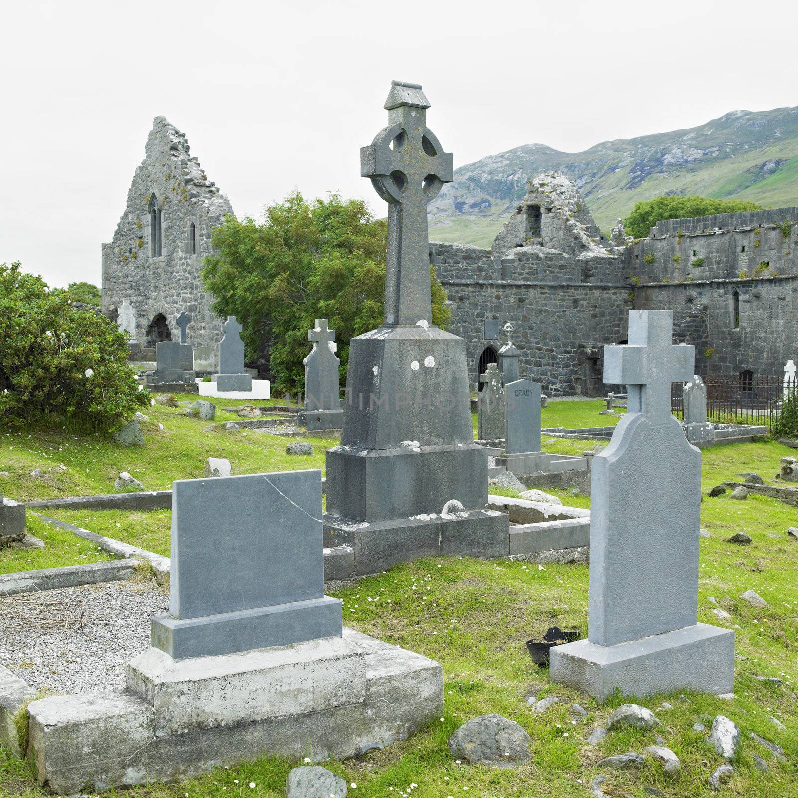 ruins of Murrisk Abbey, County Mayo, Ireland