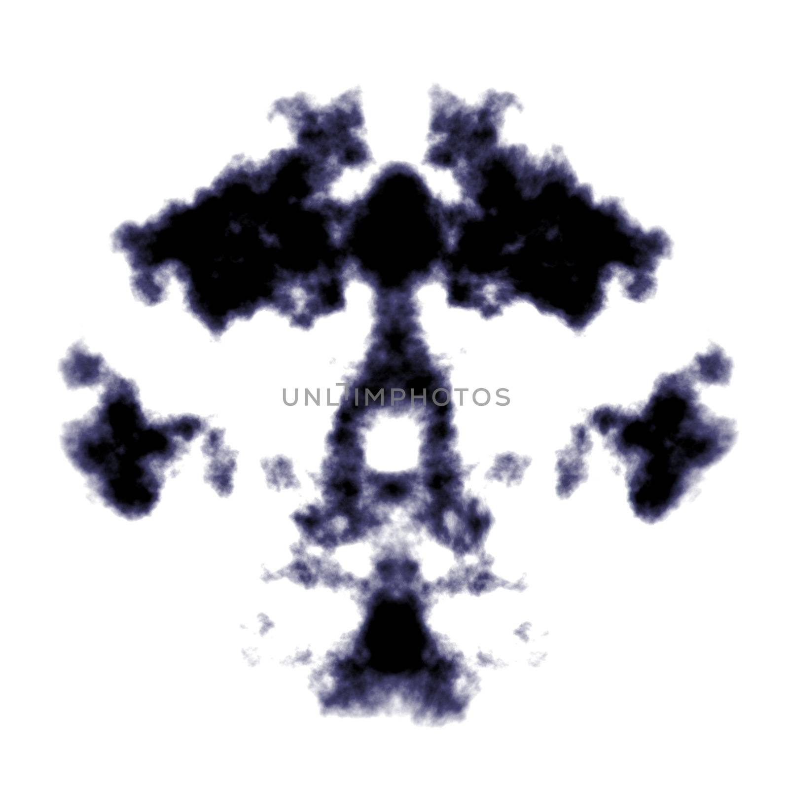 An illustration of a rorschach ink graphic