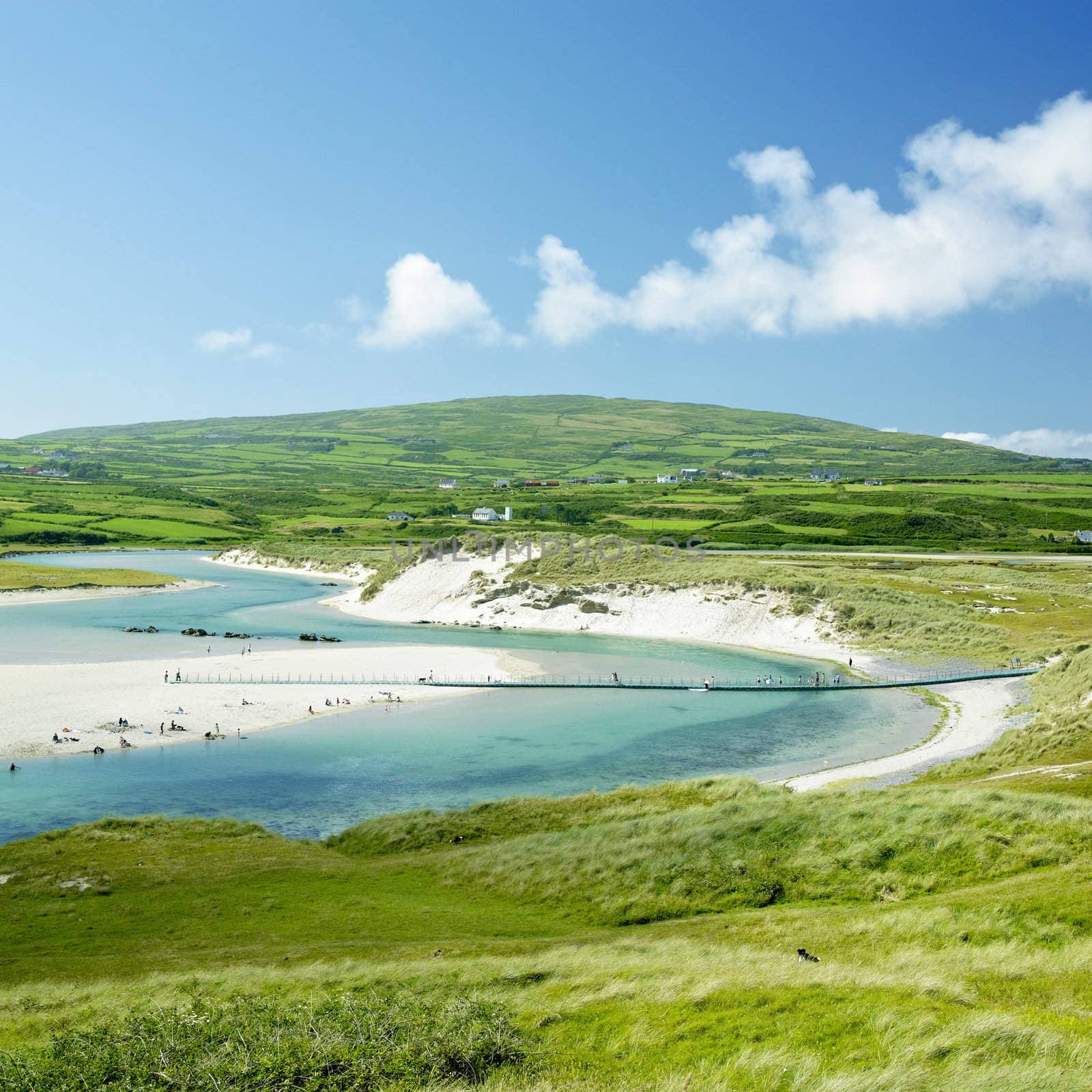 beach with foot bridge, Barleycove, County Cork, Ireland