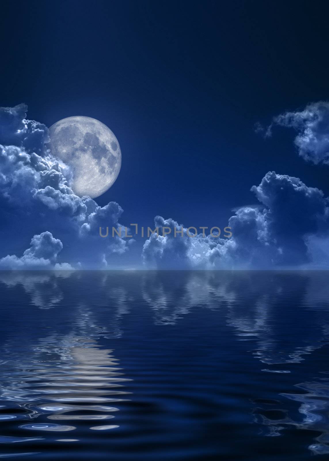night full moon by magann