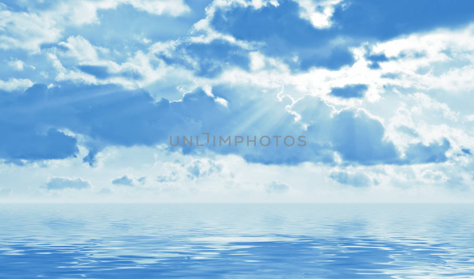 A photography of a cloudy blue sky
