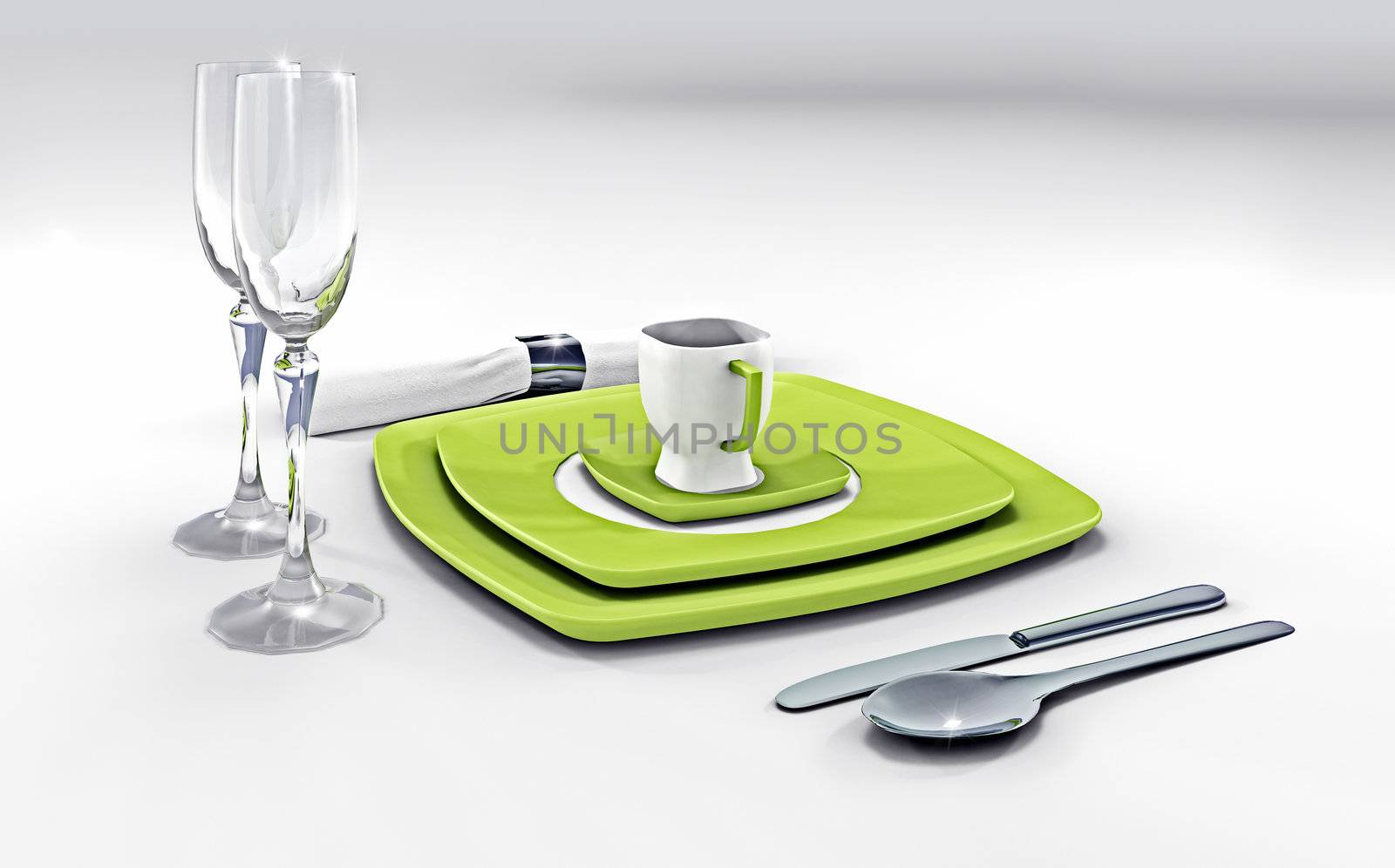 An illustration of a nice modern dish set