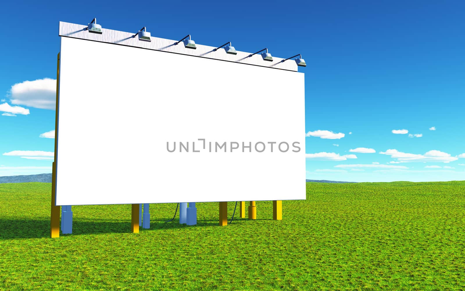 An illustration of a white advertising wall