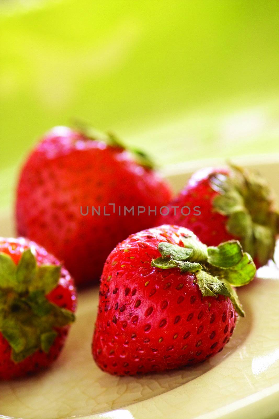 fruit photography, a few yummy Strawberry on the fruit table