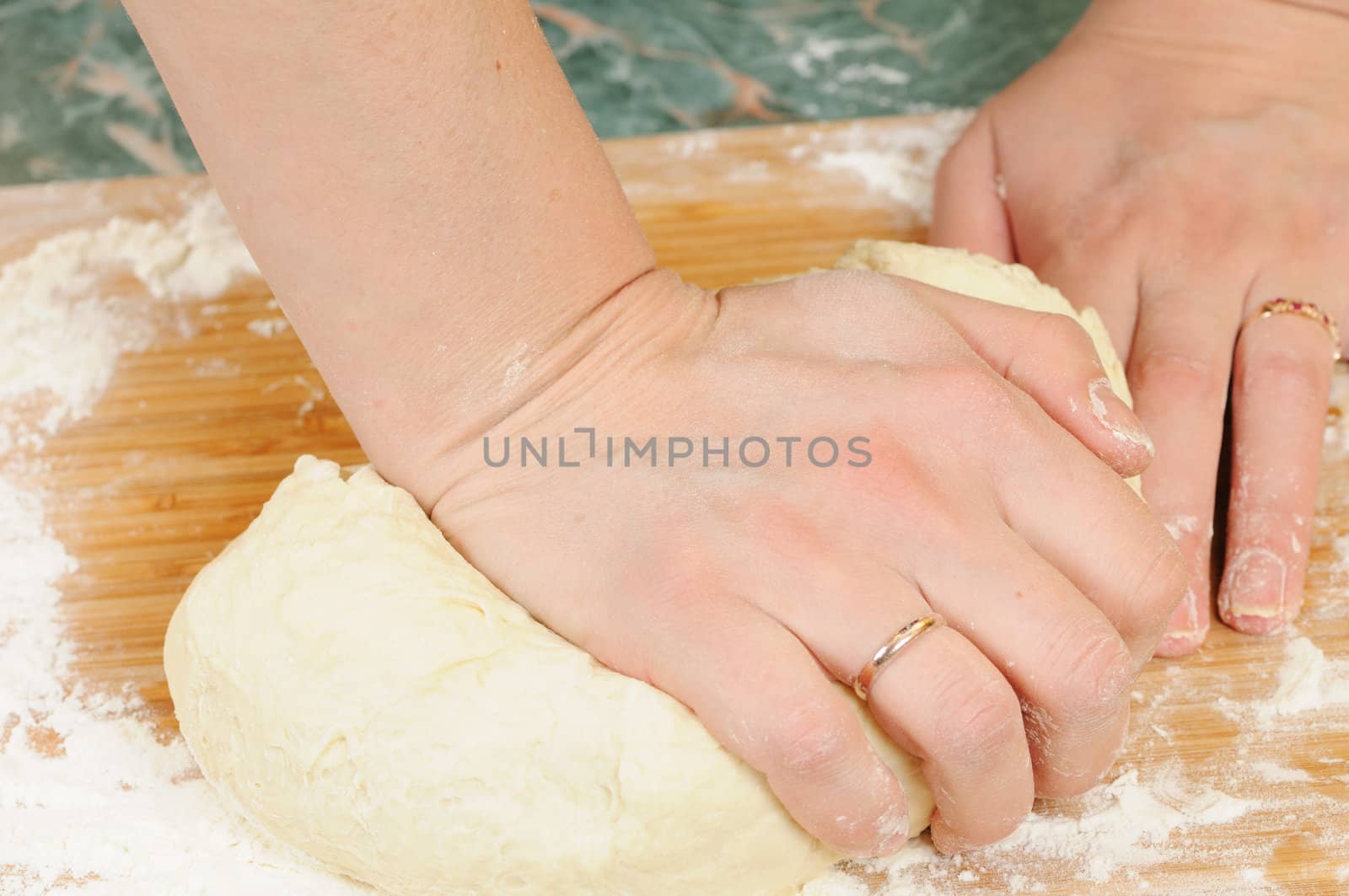 Preparation of the dough for a baking of rolls