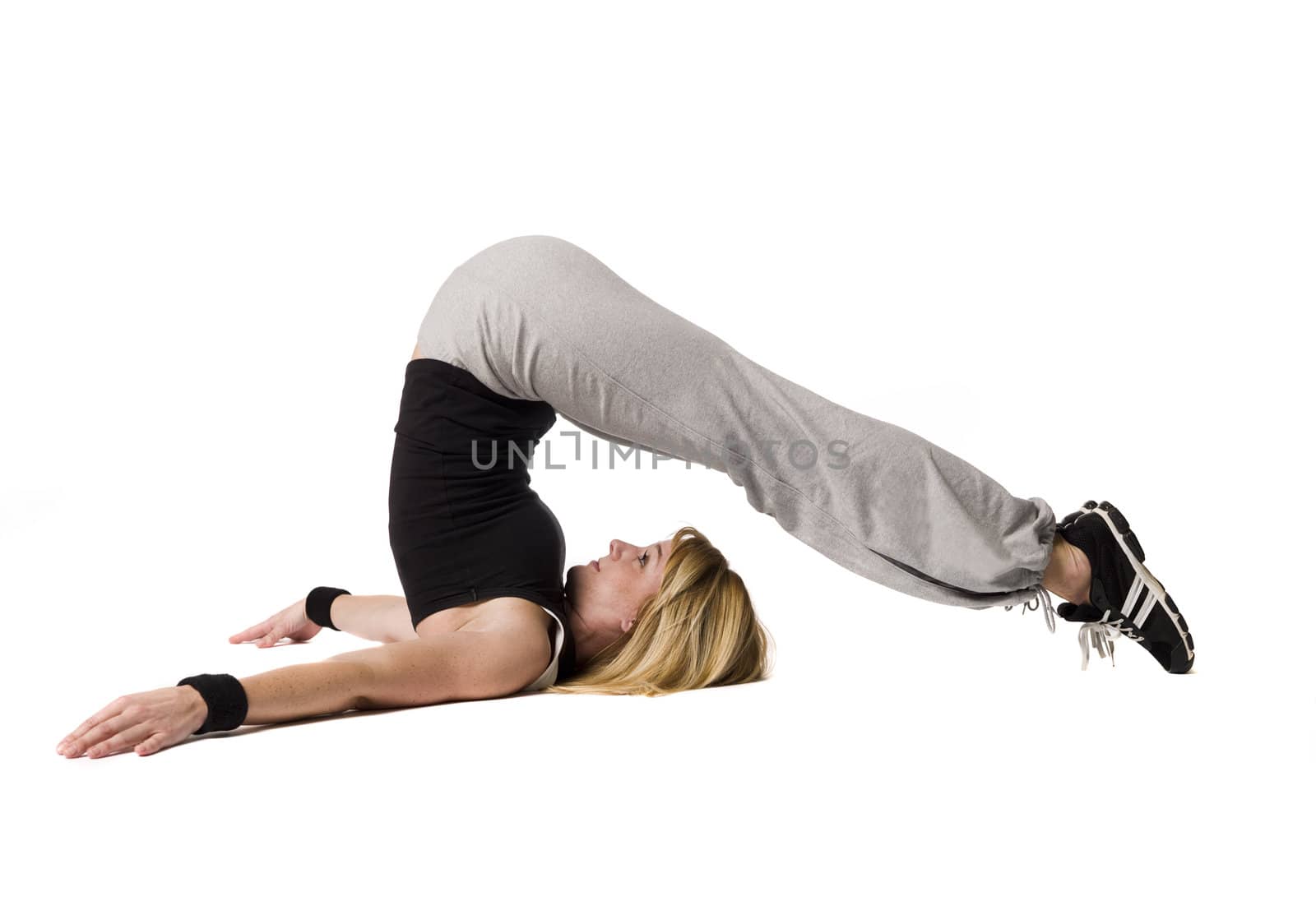 Girl stretching