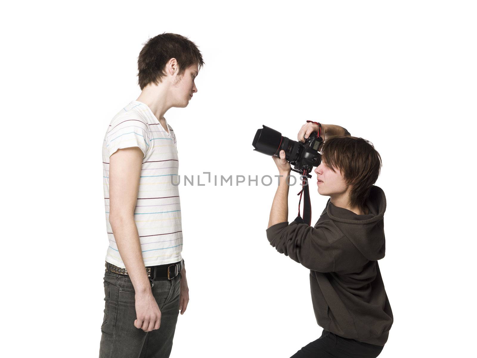 Photographer and a model