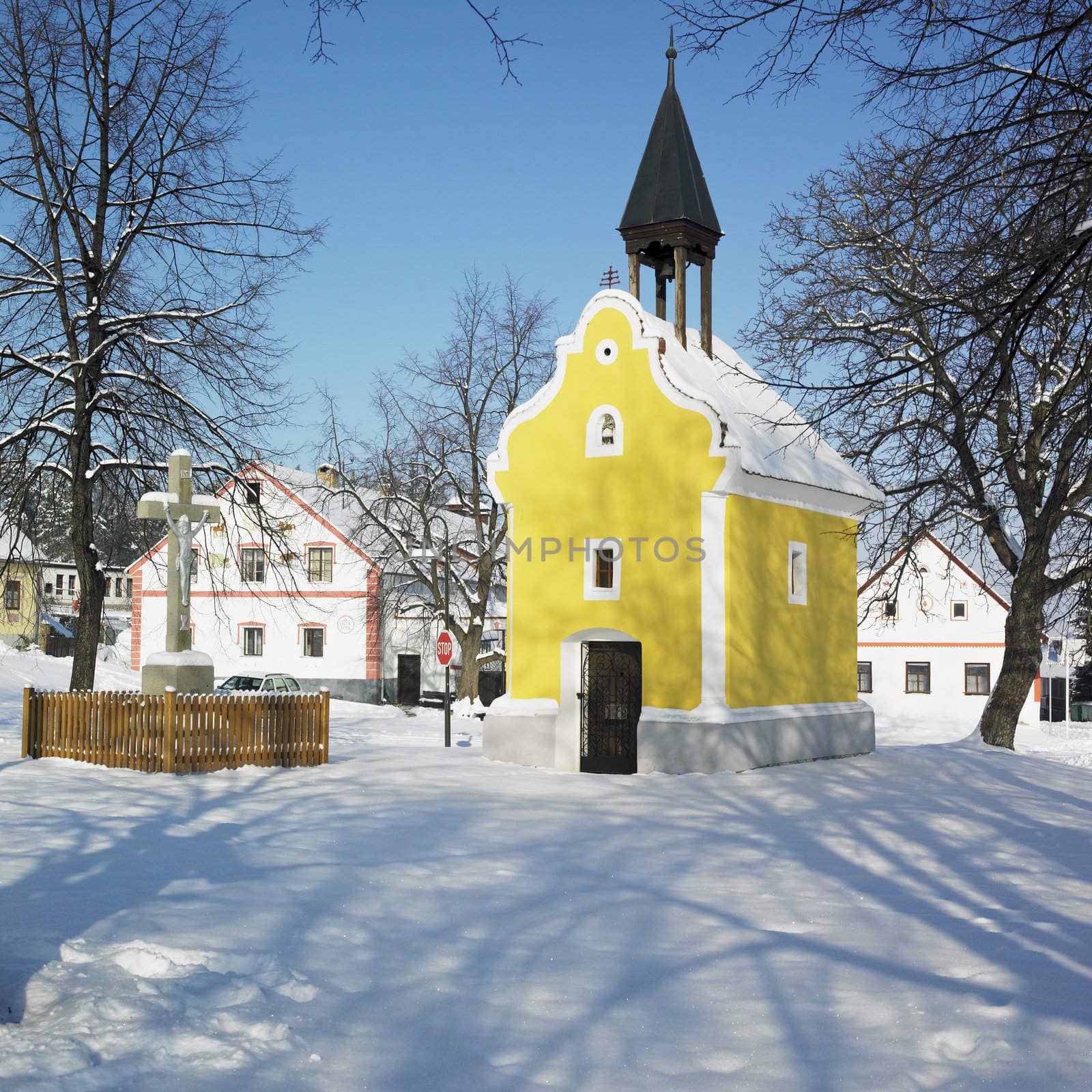 little church, Holasovice, Czech Republic