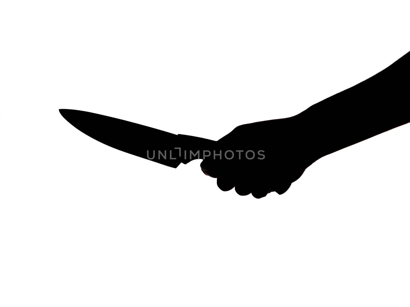 Silhouette of an hand holding a kitchen knife by gemenacom