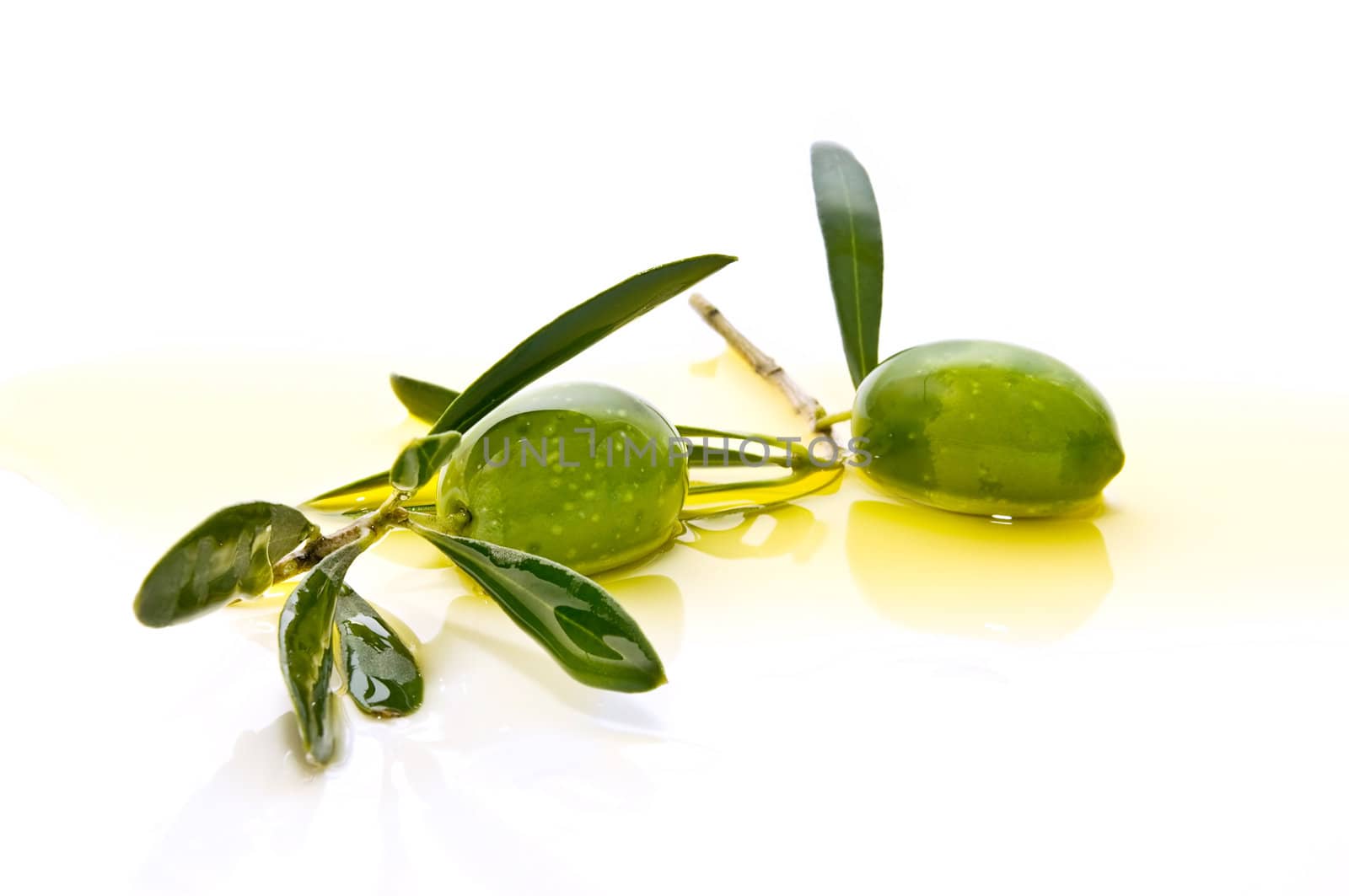 fresh olives on white background