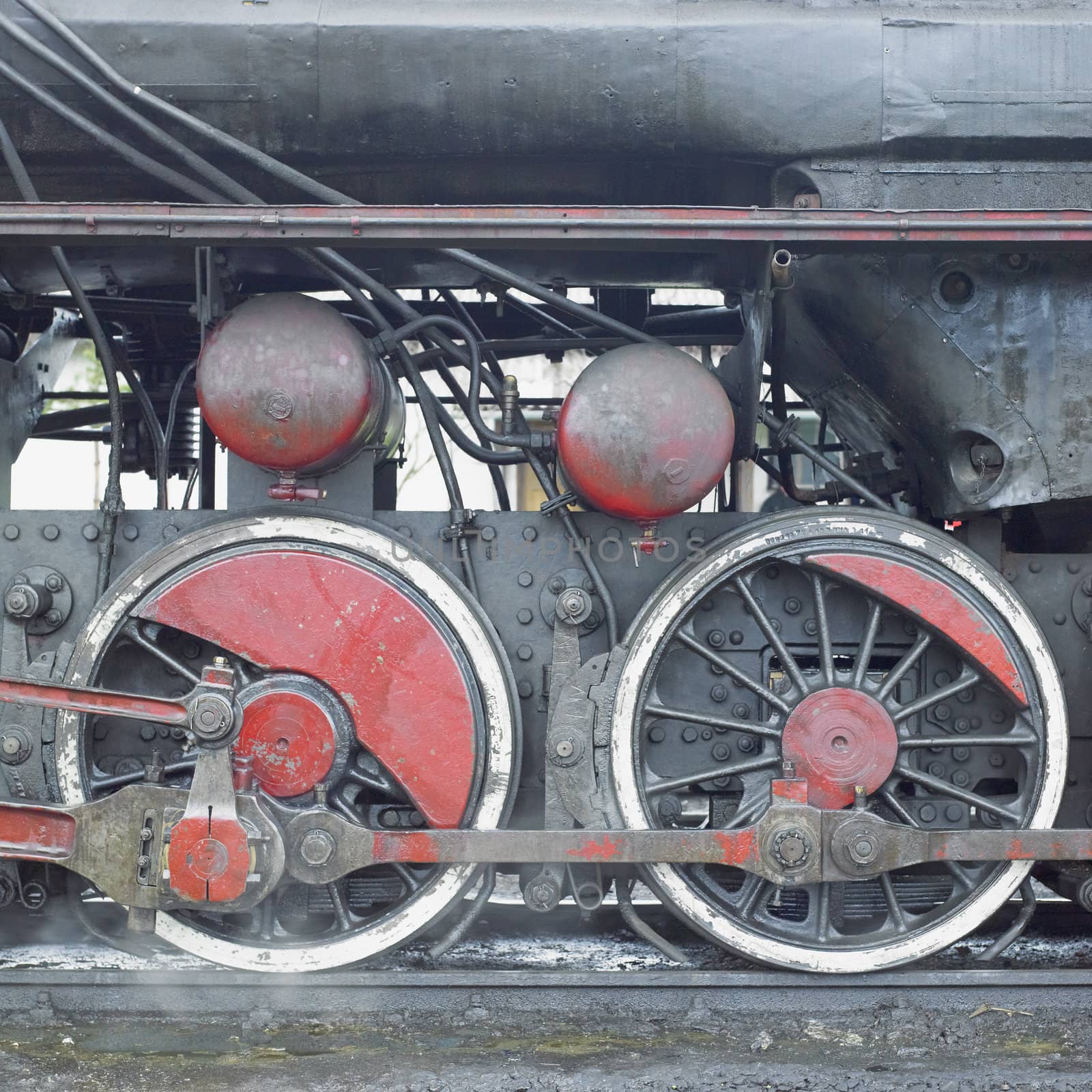 detail of steam locomotive (33-326), Dubrava, Bosnia and Hercegovina