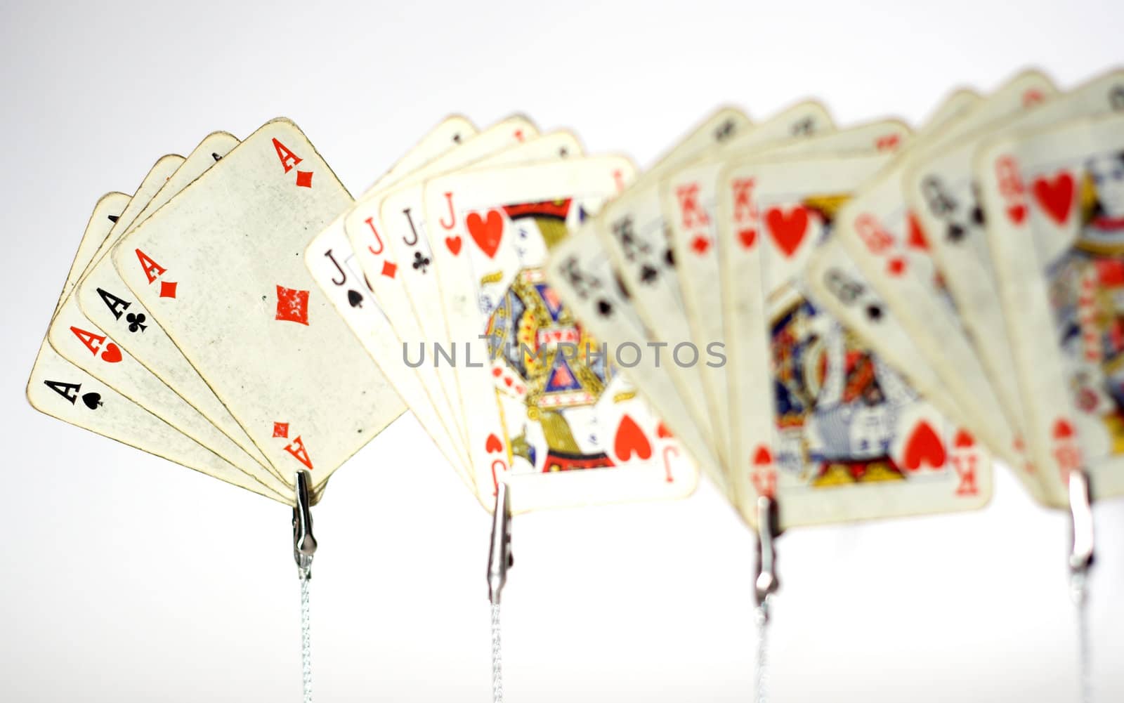 playing cards of four aces