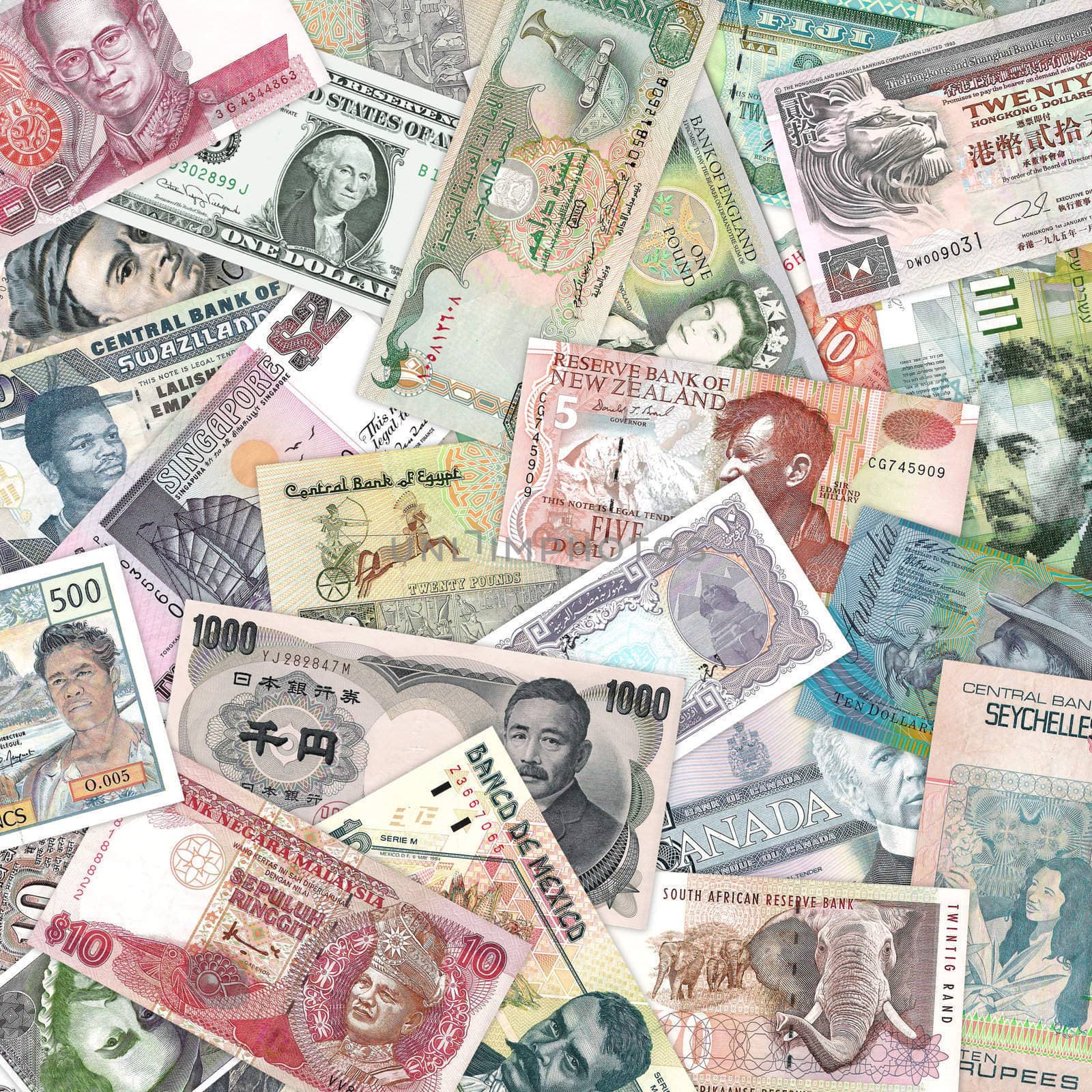 A selection of banknotes