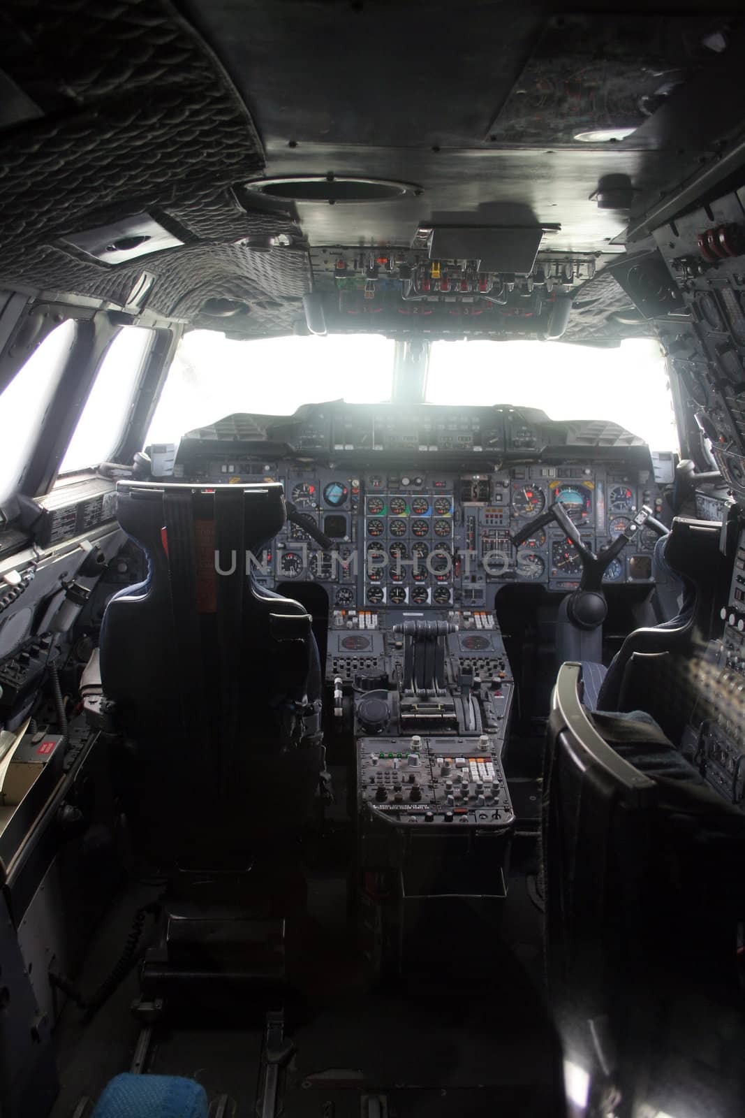 cockpit with instruments of an old plane