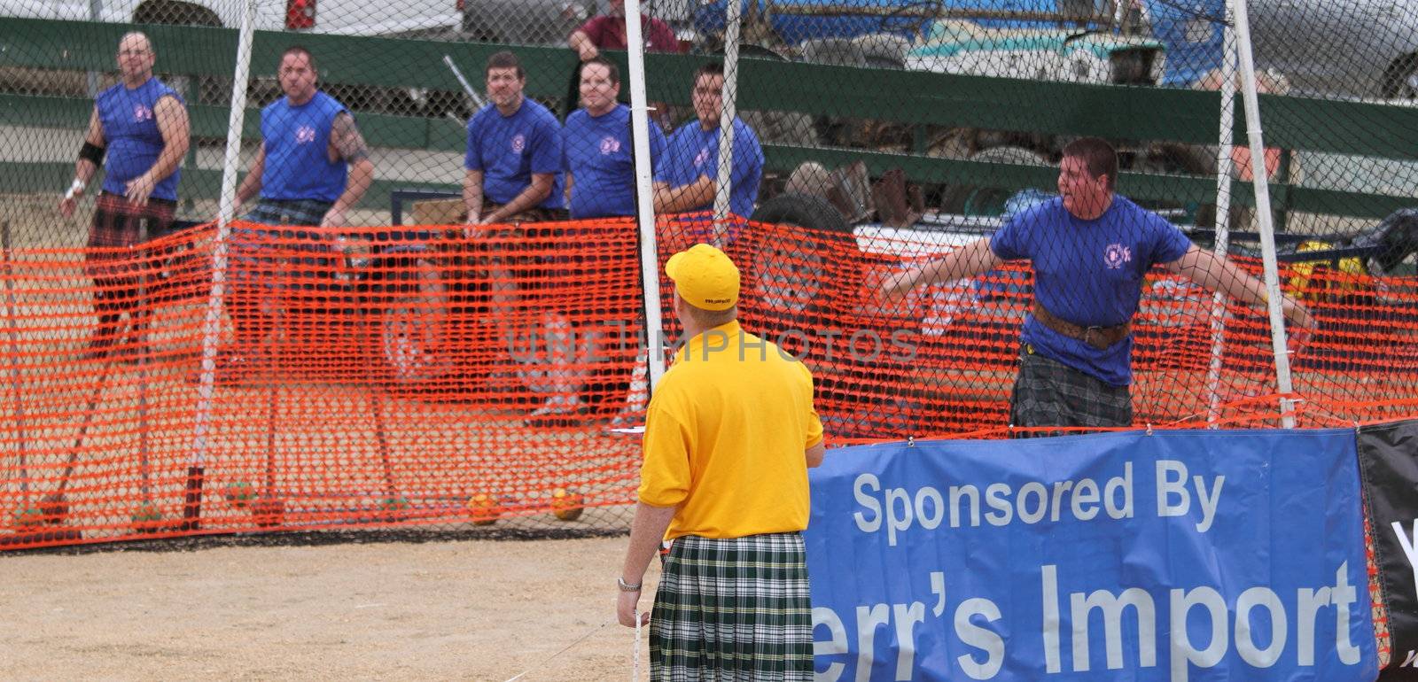 EDITORIAL ONLY VENTURA, CA, USA - October 11, 2009 - Athletes performing at the Ventura Seaside Highland Games October 11, 2009 in Ventura, CA Where: Ventura, CA, USA