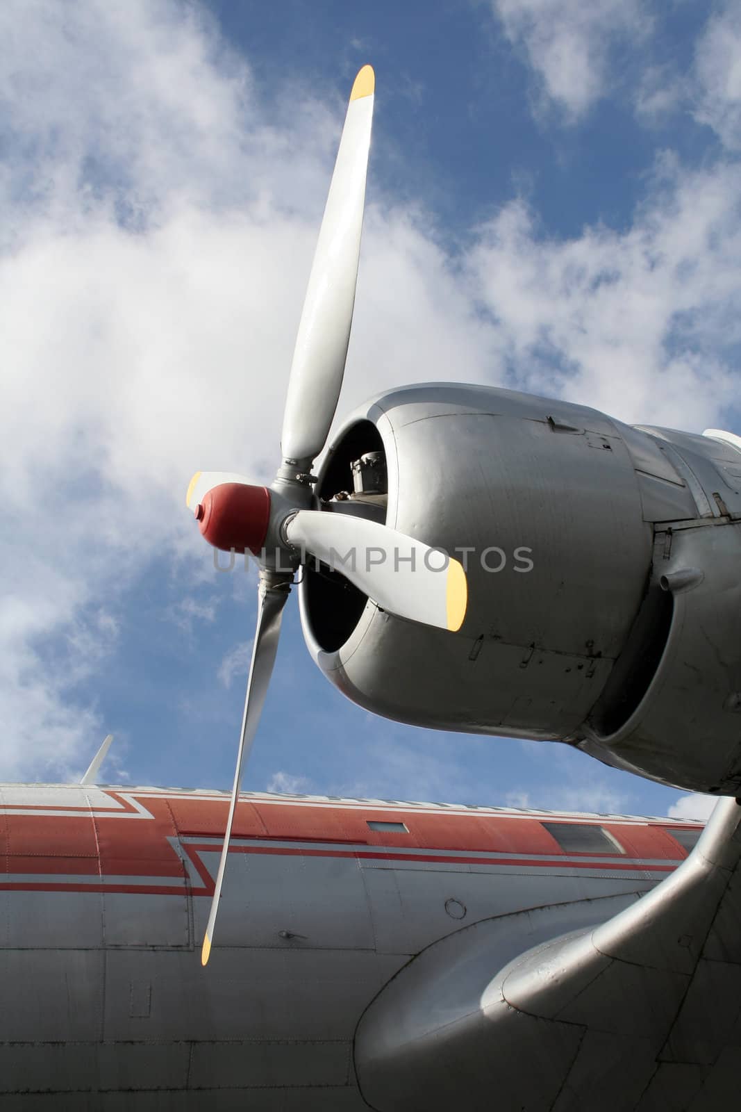 left propeller of an old retro plane